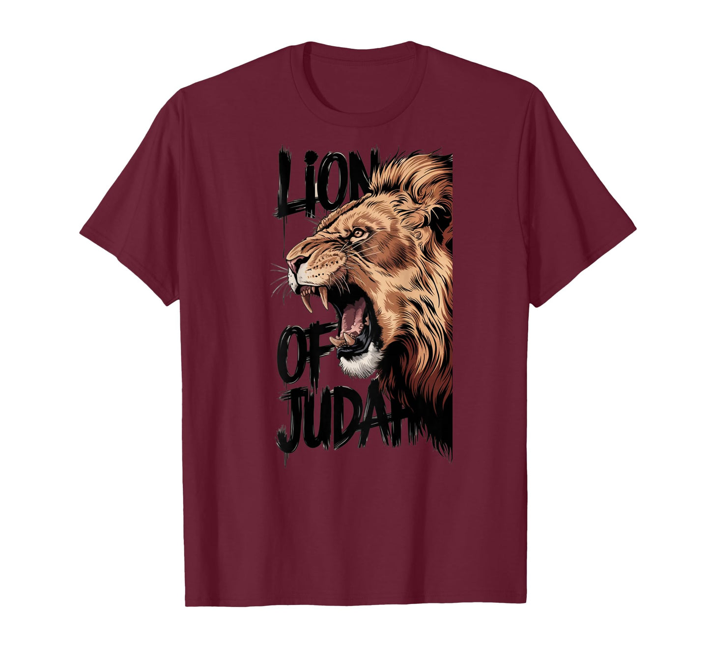 Hebrew Israelite Judah Lion Lion of Judah T-Shirt, Unisex-Adults, White, Small, Short Sleeve