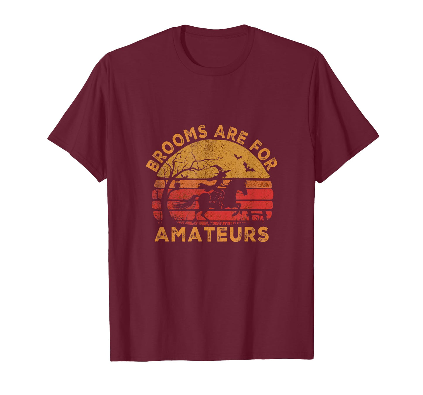 Vintage Brooms are for Amateurs Halloween Horse Riding T-Shirt