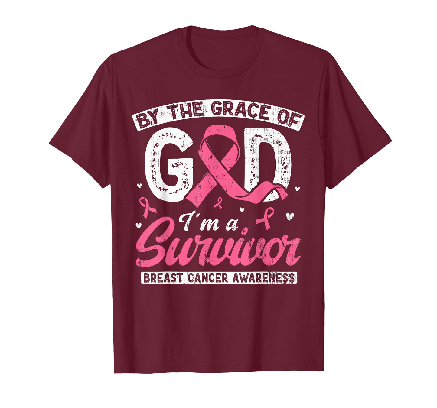 by The Grace God I'm A Survivor Breast Cancer Survivor T-Shirt