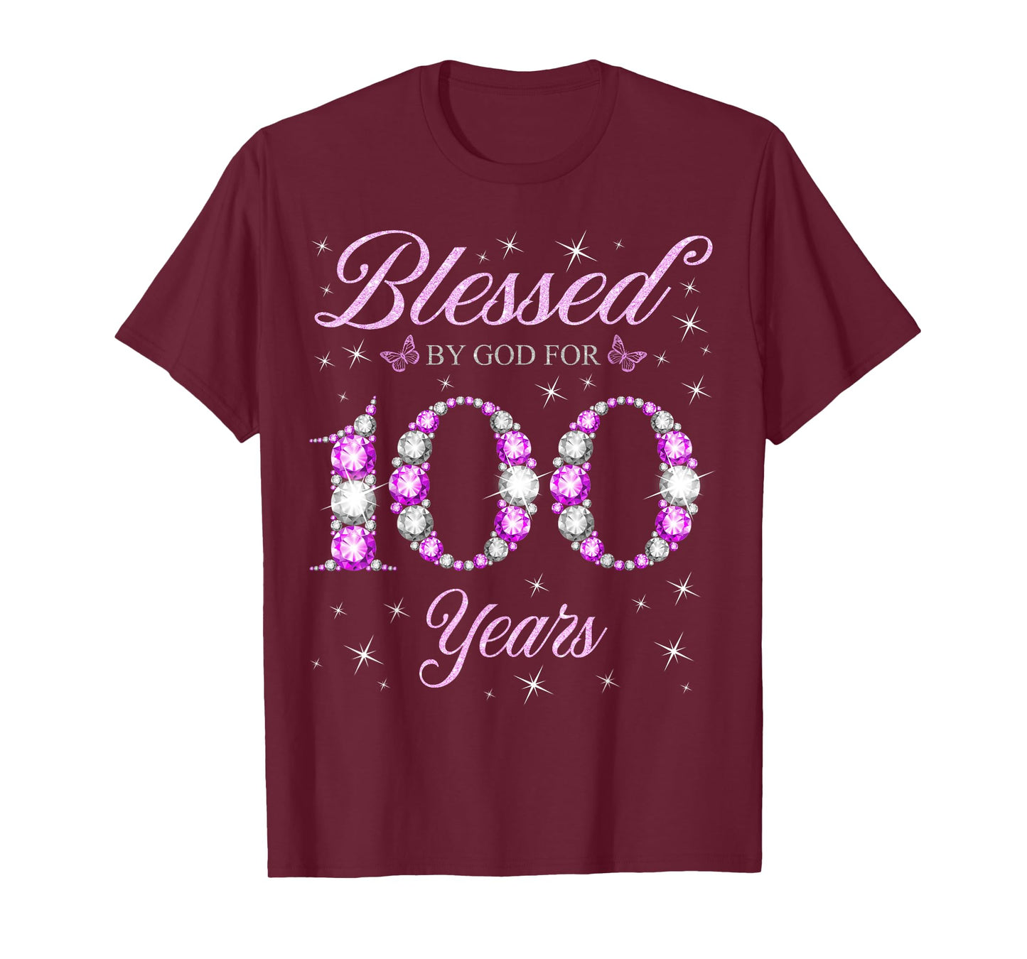 Blessed By God For 100 Years Old 100th Birthday B-Day Party T-Shirt