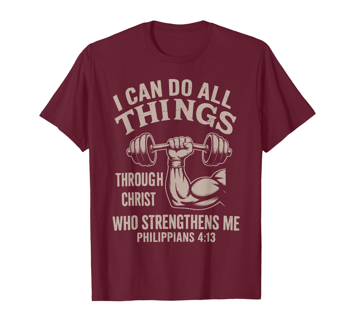 Can Do All Things Funny Christian Workout Gym Weightlifting T-Shirt