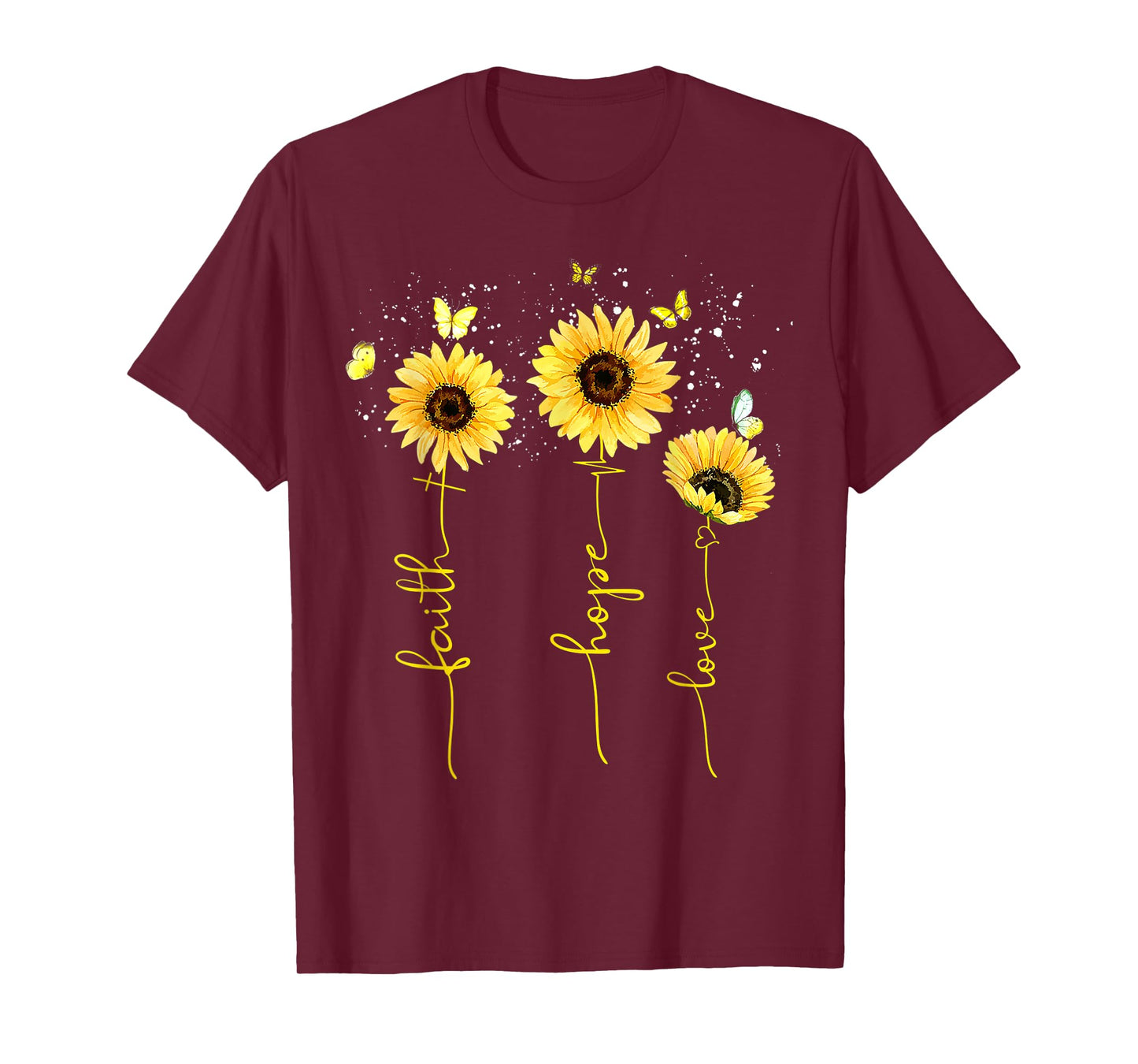 Christian for Women Sunflower Faith Hope Love T-Shirt