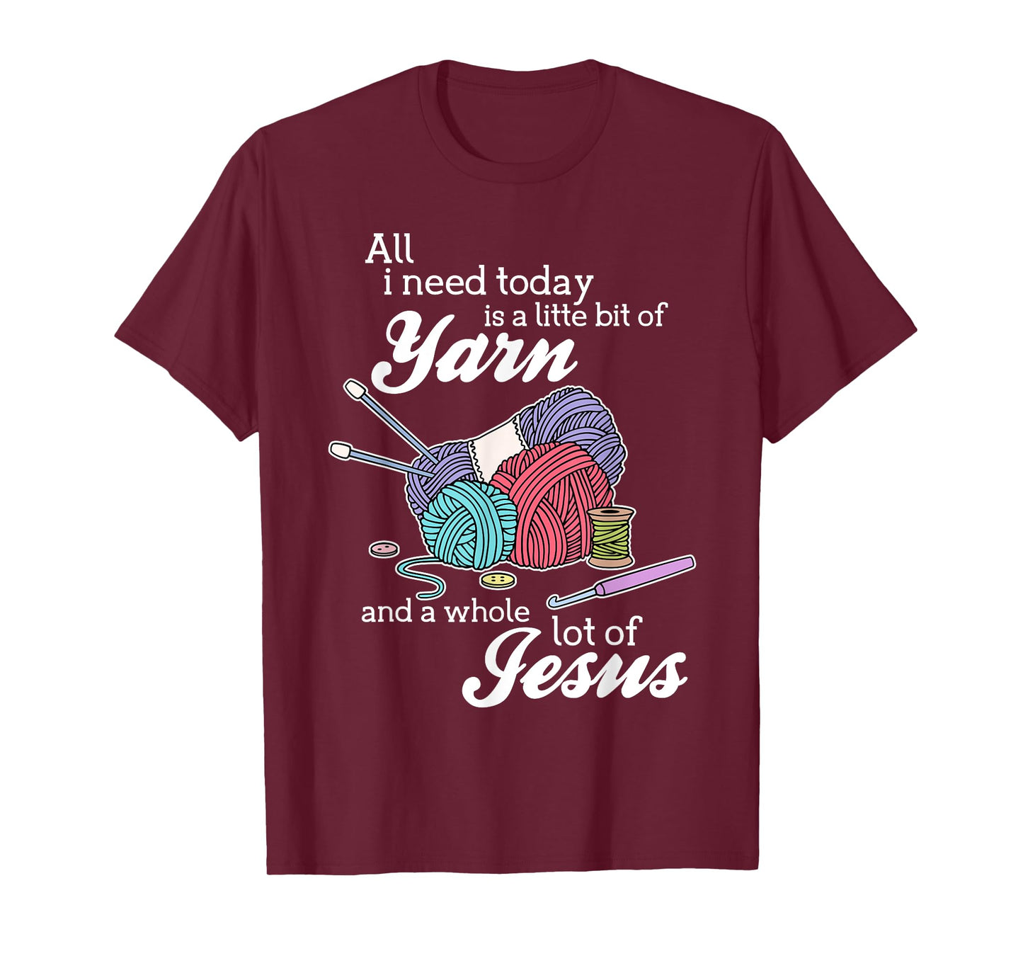 Jesus And Yarn Crocheting Knitting Shirts Gifts For Women T-Shirt