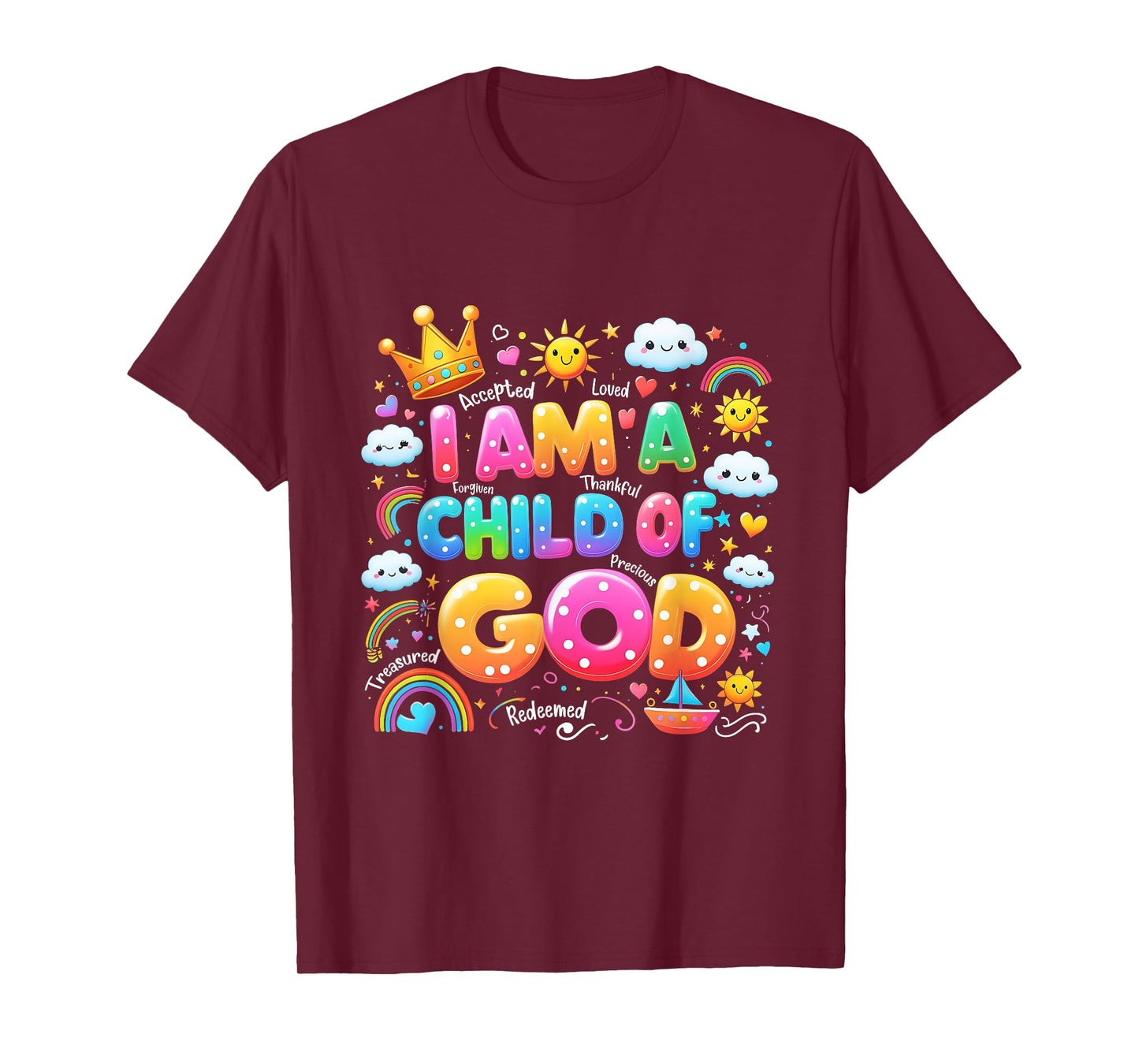 I Am A Child Of God Christian Retro Jesus Faith Kids T-Shirt