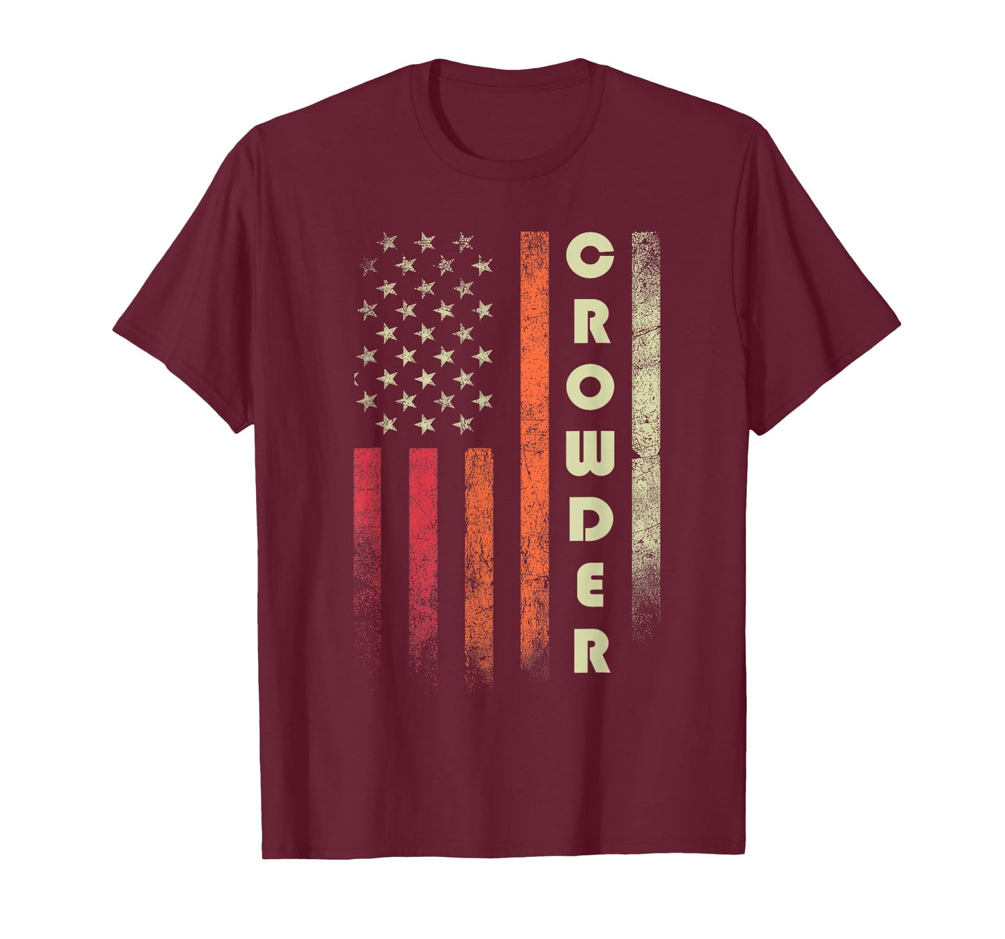 CROWDER Surname Funny Retro Vintage Birthday American Flag T-Shirt