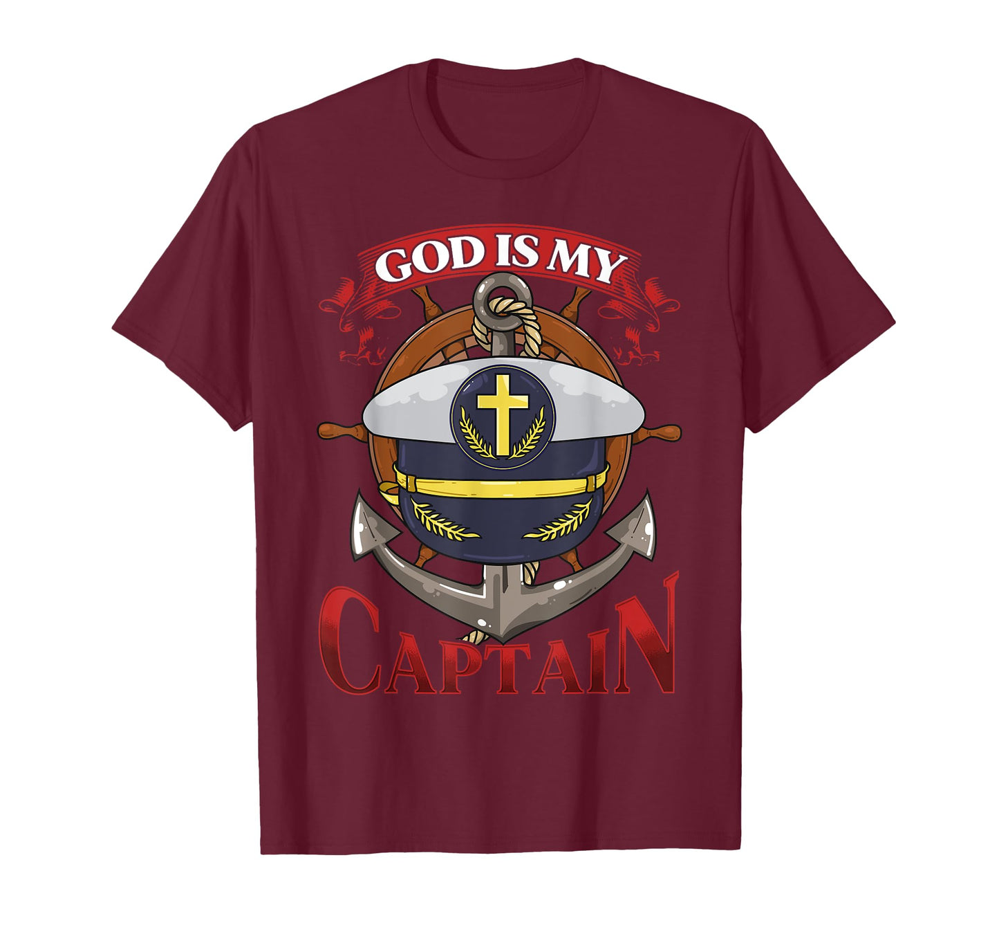 Christian Bible Verse God Is My Captain 2 Chronicles 13:12 T-Shirt