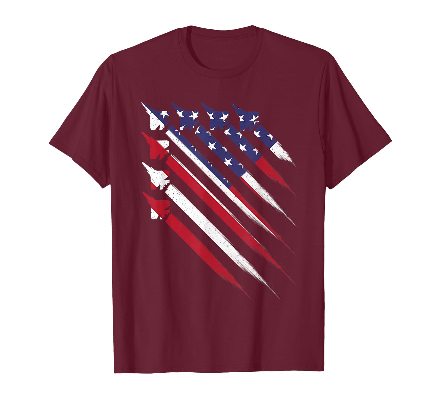 Patriotic 4th Of July Jet USA American Flag Men Boys T-Shirt