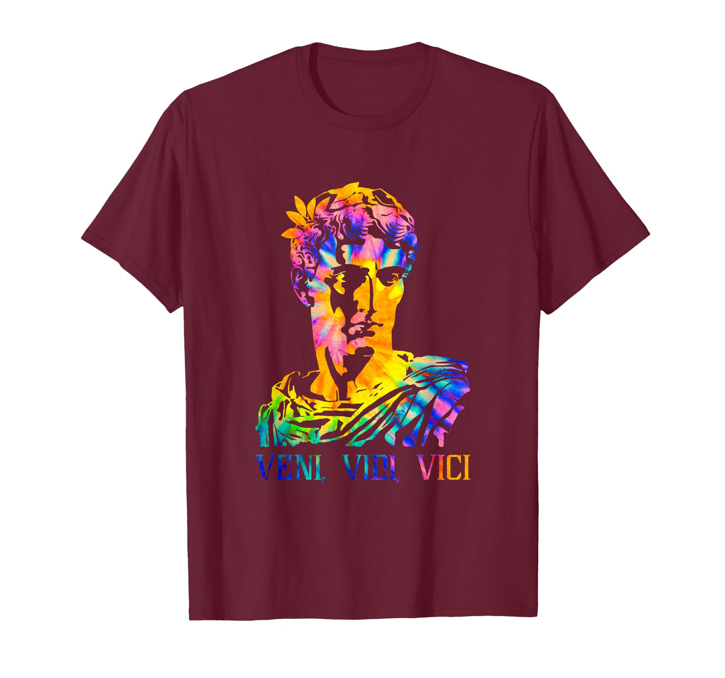 Julius Caesar Portrait With Tie Dye Pattern Veni Vidi Vici T-Shirt