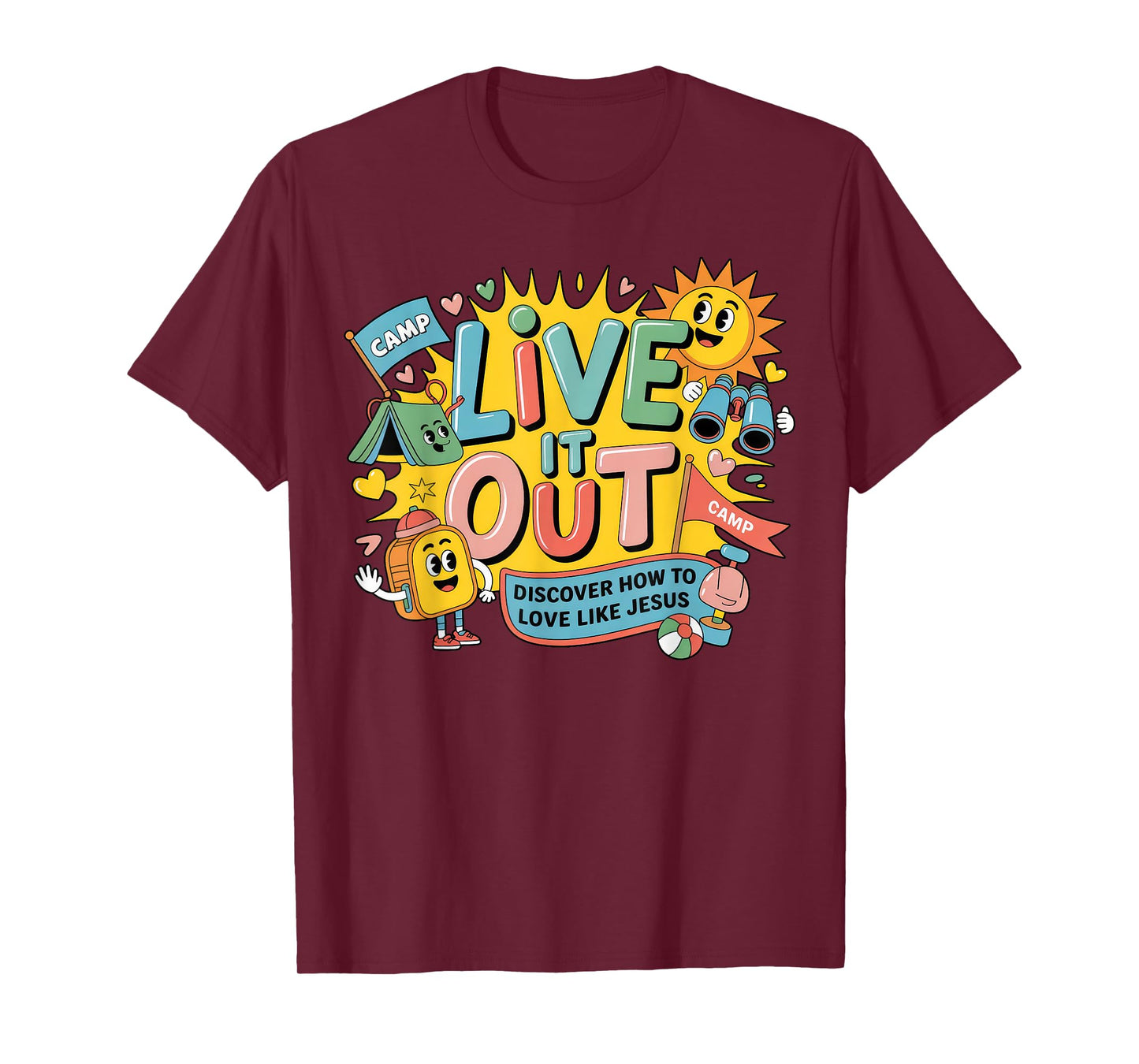 Live It Out Bible School Vbs 2025 Christian Youth Camp Jesus T-Shirt