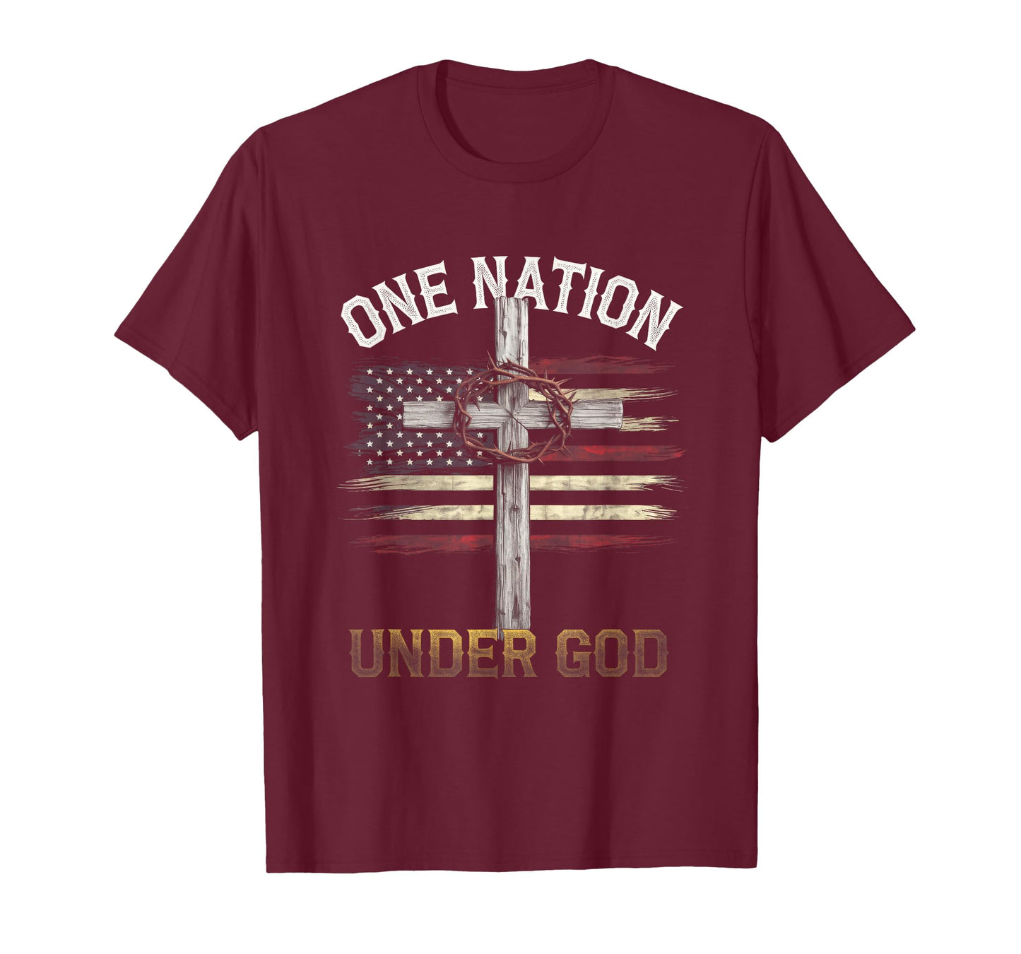 One Nation Under God - American Flag Christian T-Shirt