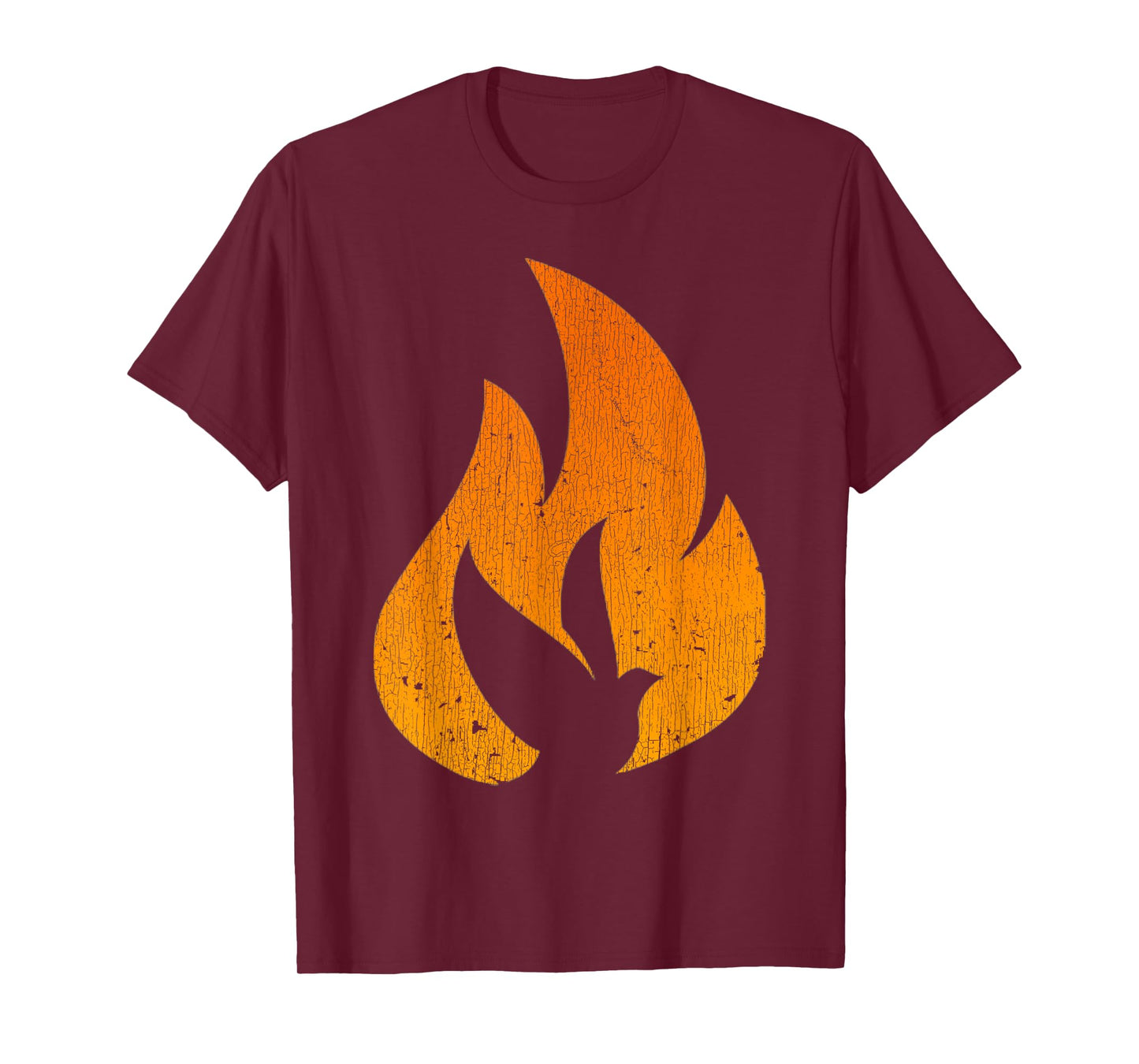 Vintage Silhouette Dove Flame Fire Pentecost T-Shirt