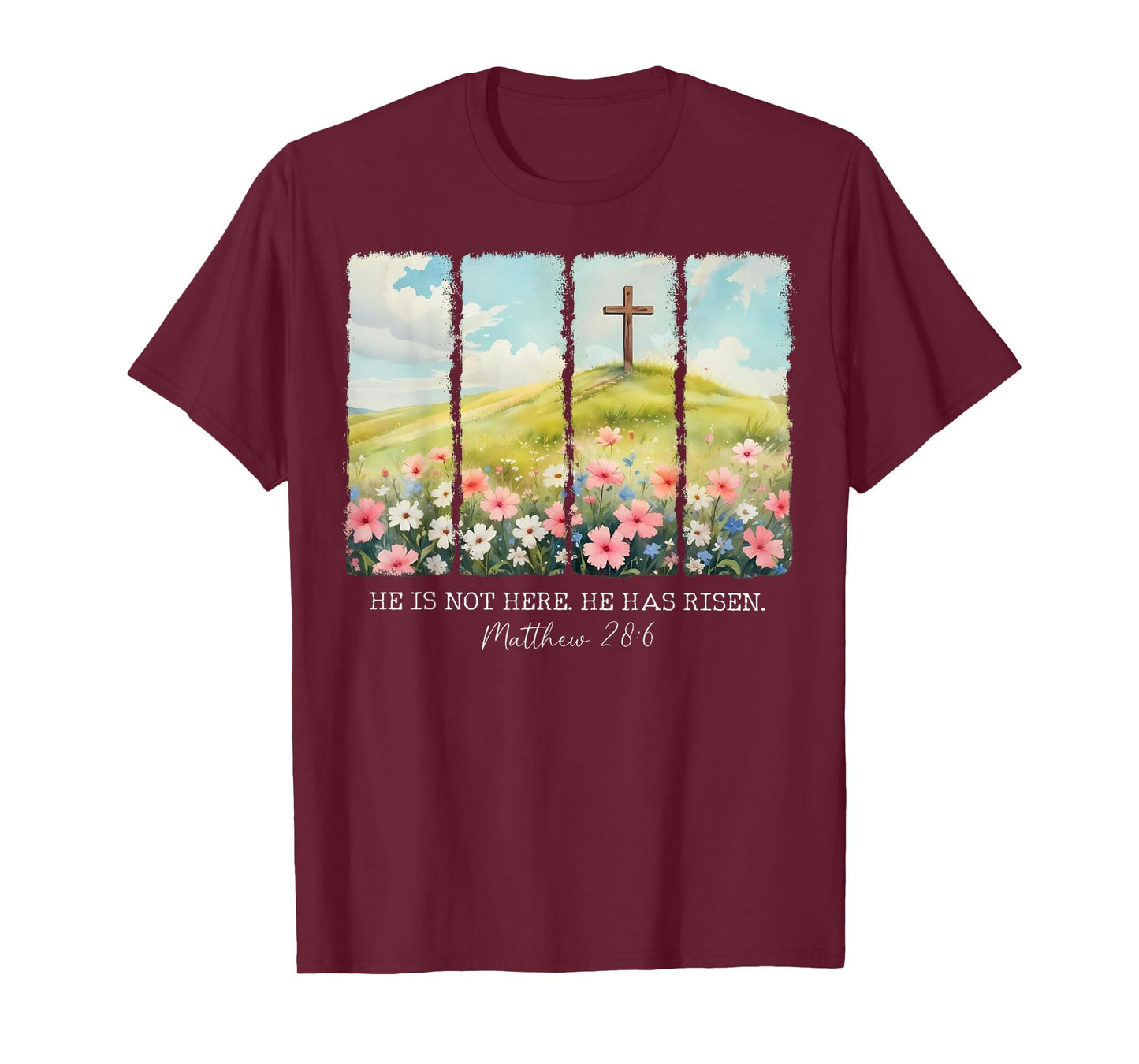 He Is Not Here He Has Risen Jesus Christian Happy Easter Tee T-Shirt