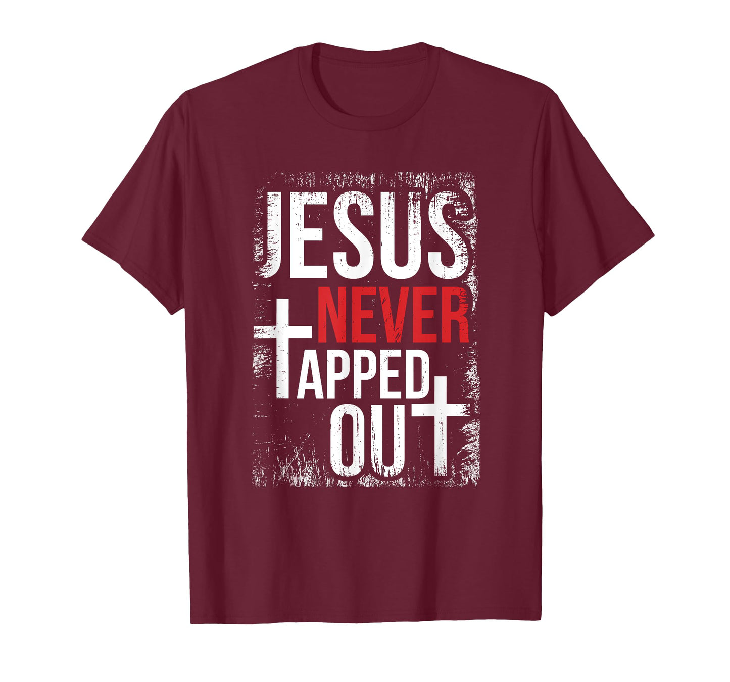Jesus Never Tapped Out Christian Wrestling Faith Christian T-Shirt