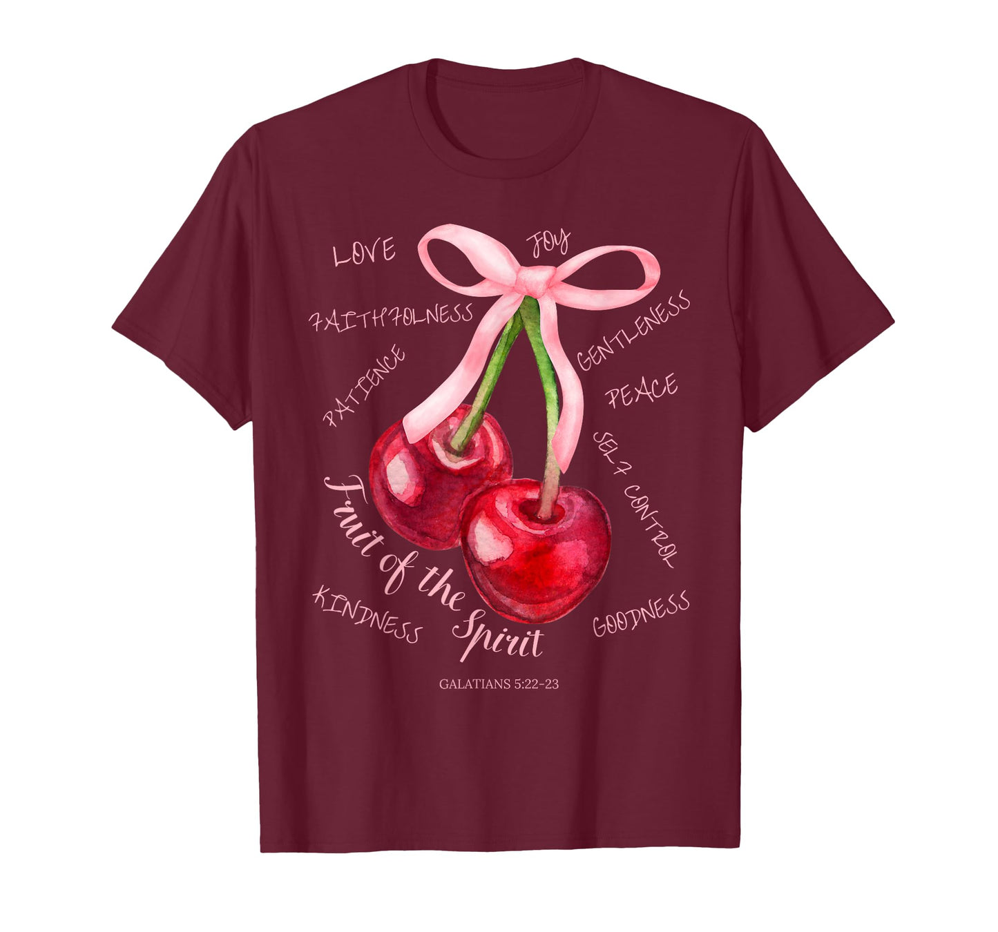 Fruit of the Spirit Christian Cherries Coquette Aesthetic T-Shirt