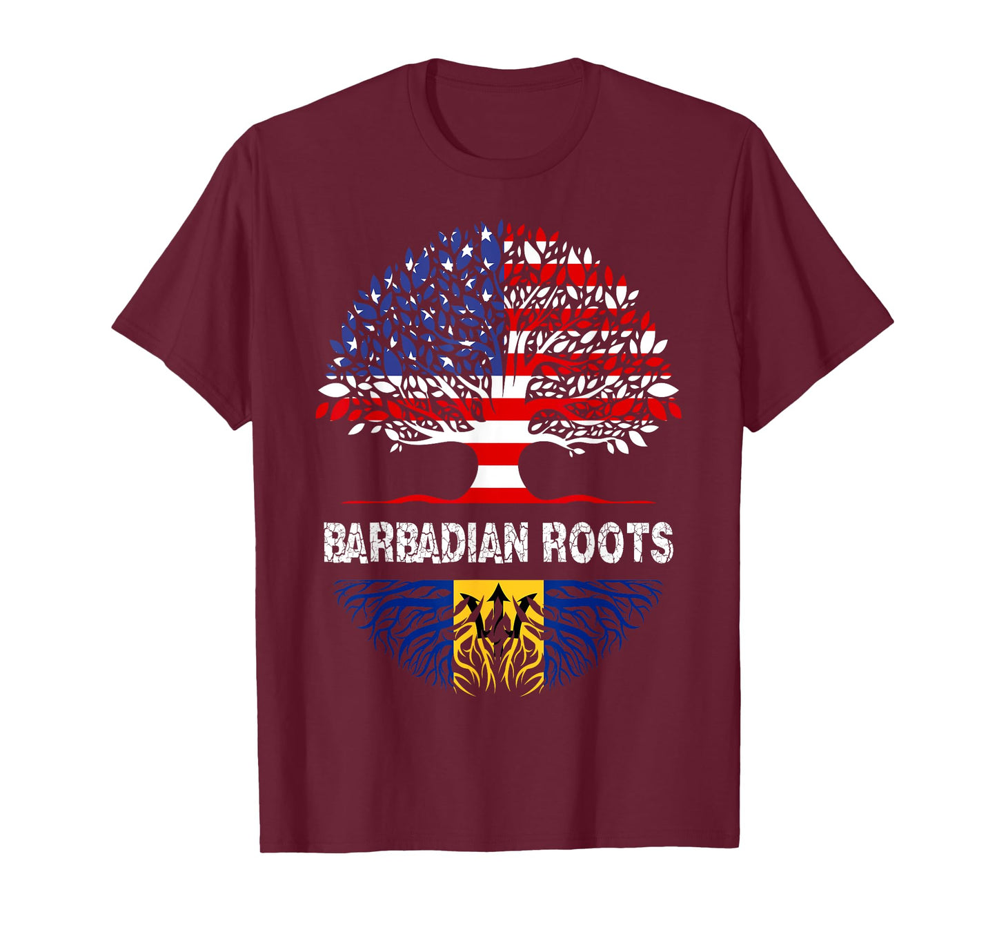 Barbados Bajan Barbadian Heritage Proud Half Barbadian Flag T-Shirt