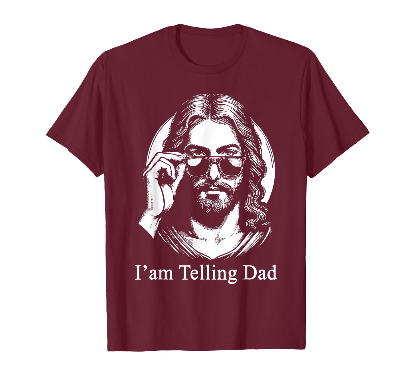 I'm Telling Dad Jesus Sunglasses Faith Humor T-Shirt
