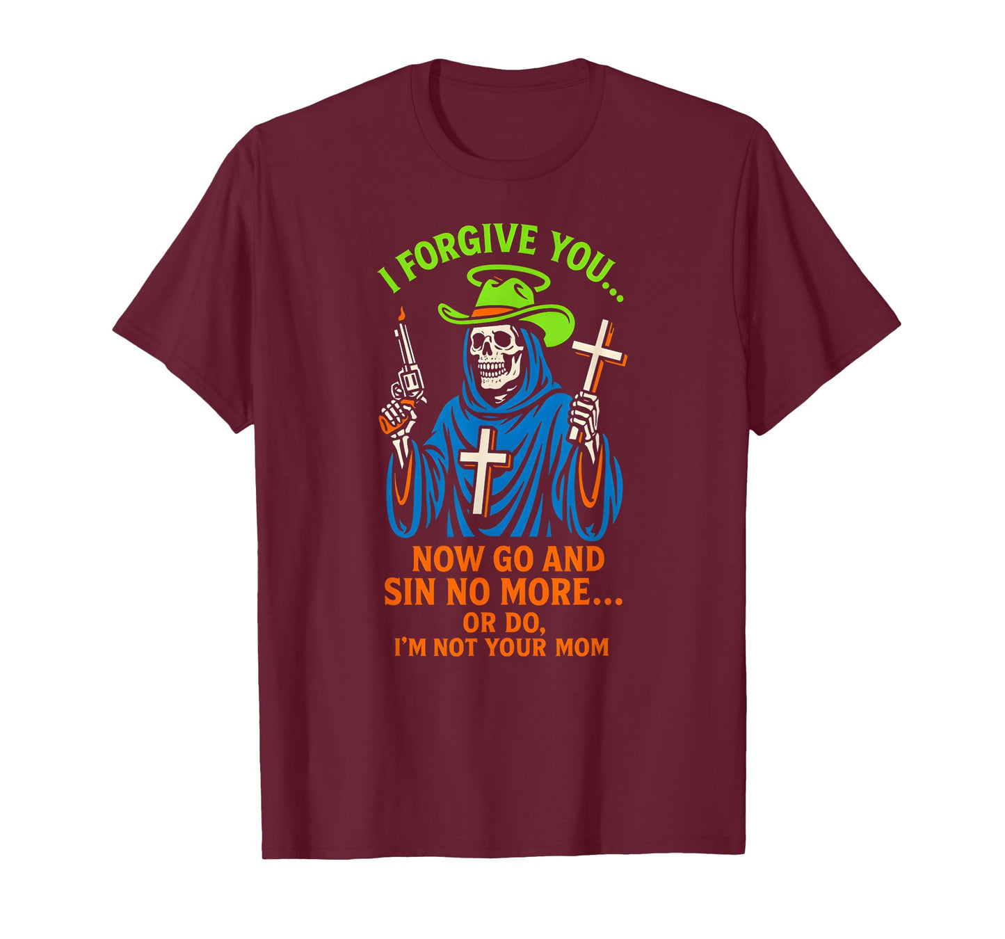 Christian Humor Sin No More Or Do Fun Womens Religious T-Shirt