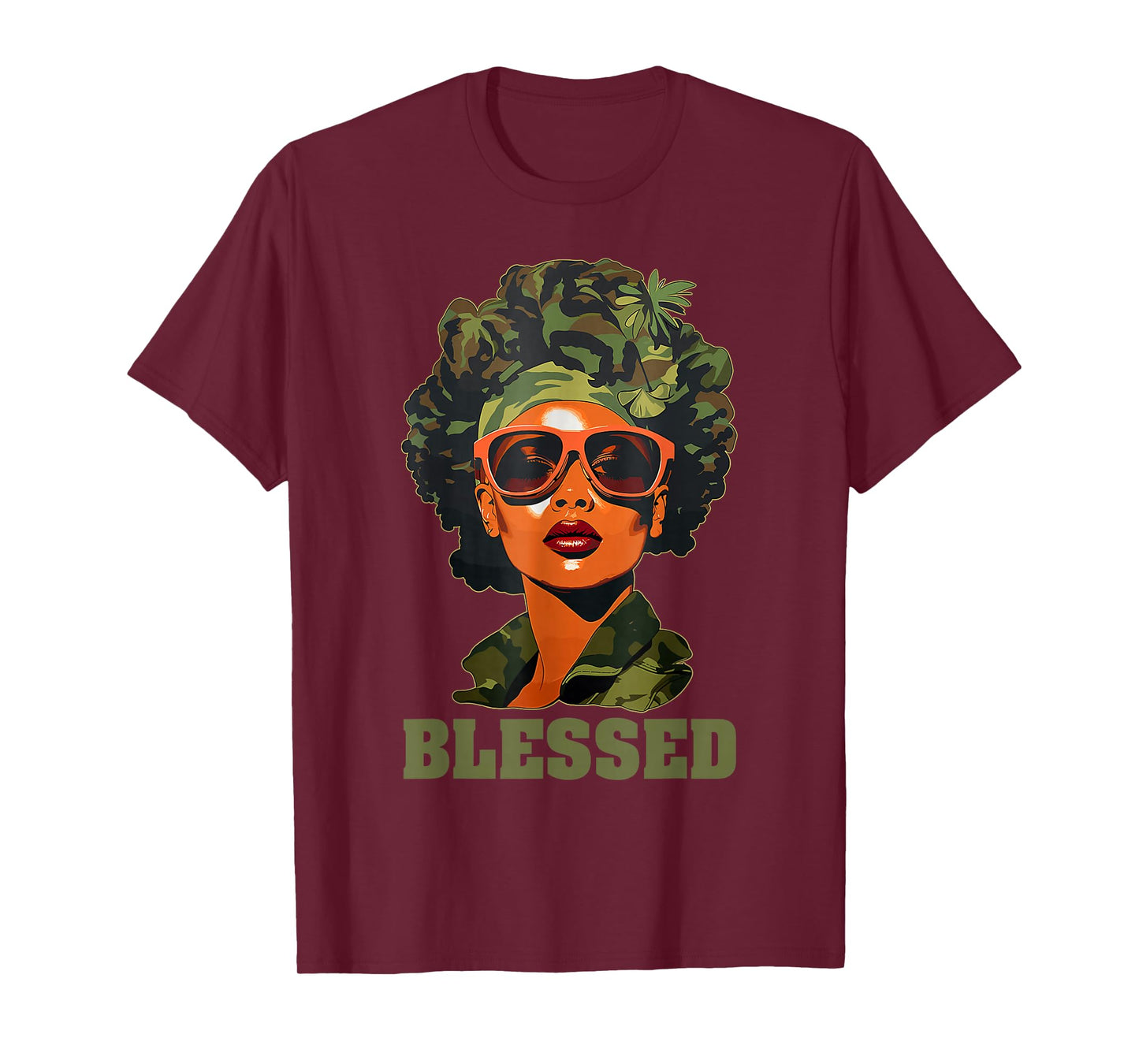 Blessed Black Woman Afro African American Christian Saying T-Shirt