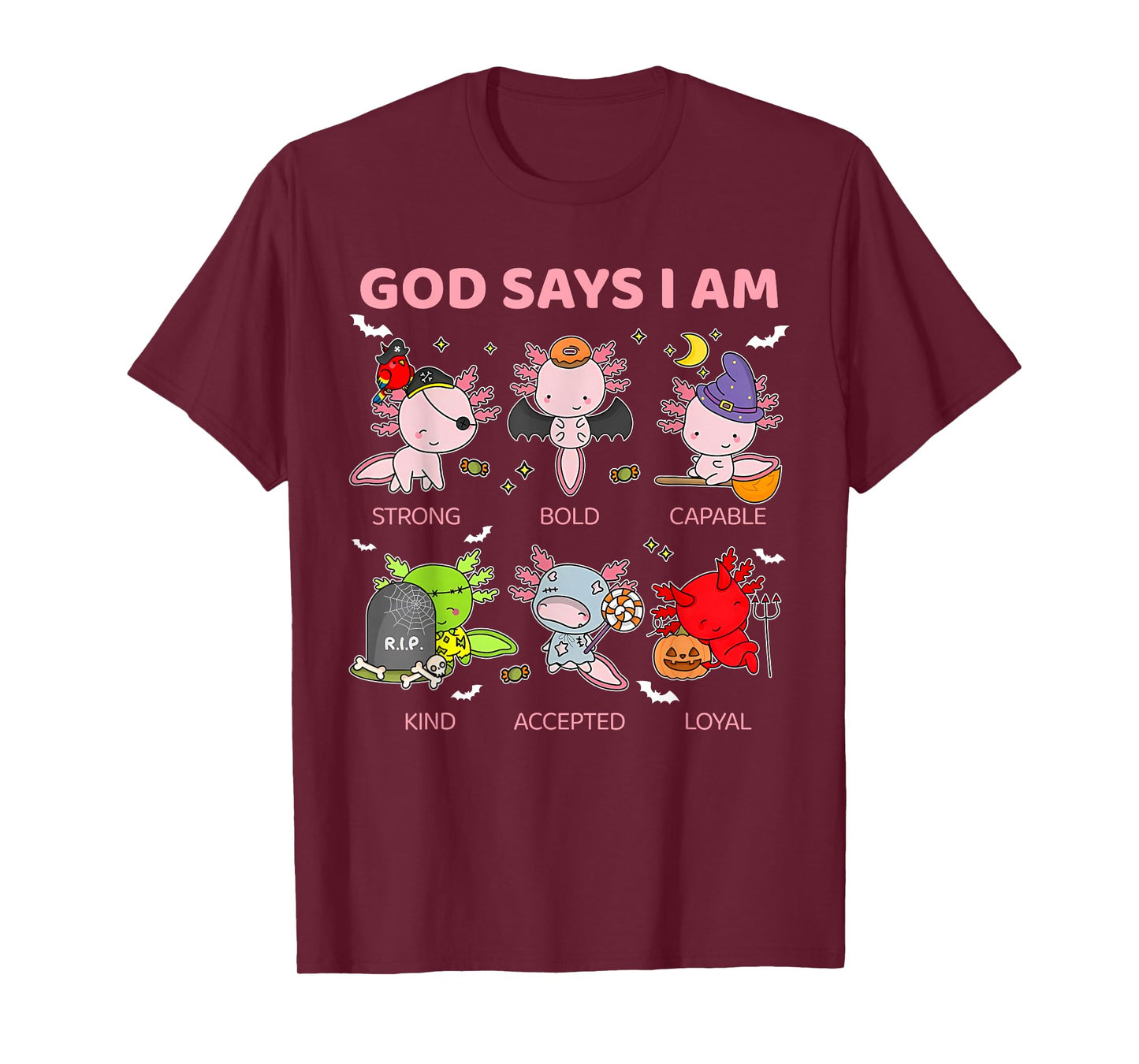 God Says I Am Axolotl Halloween Costume Boys Girls Youth T-Shirt