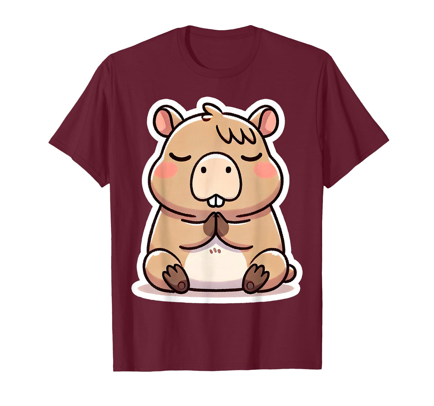 Capybara Praying to Jesus Christ Cute Christian Kid God Pray T-Shirt