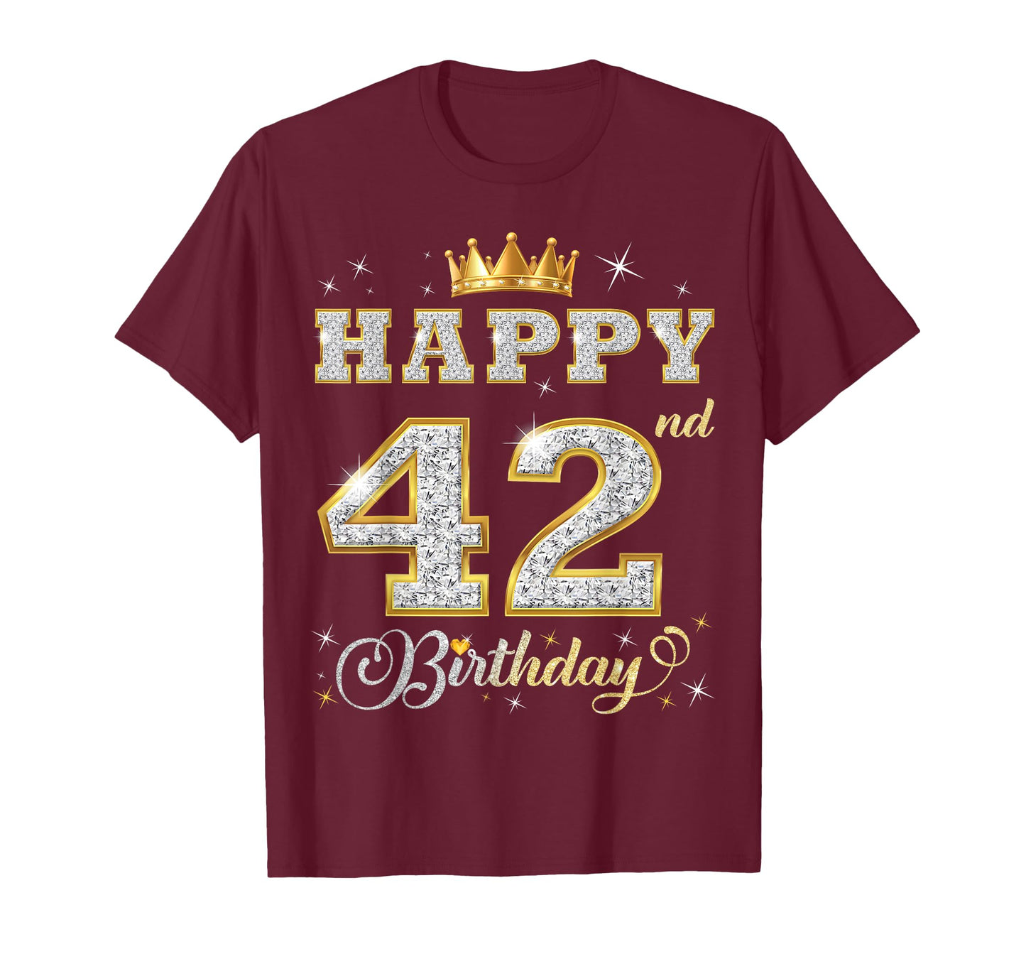 Happy 42nd Birthday 42 Years Old Women Men Birthday Party T-Shirt