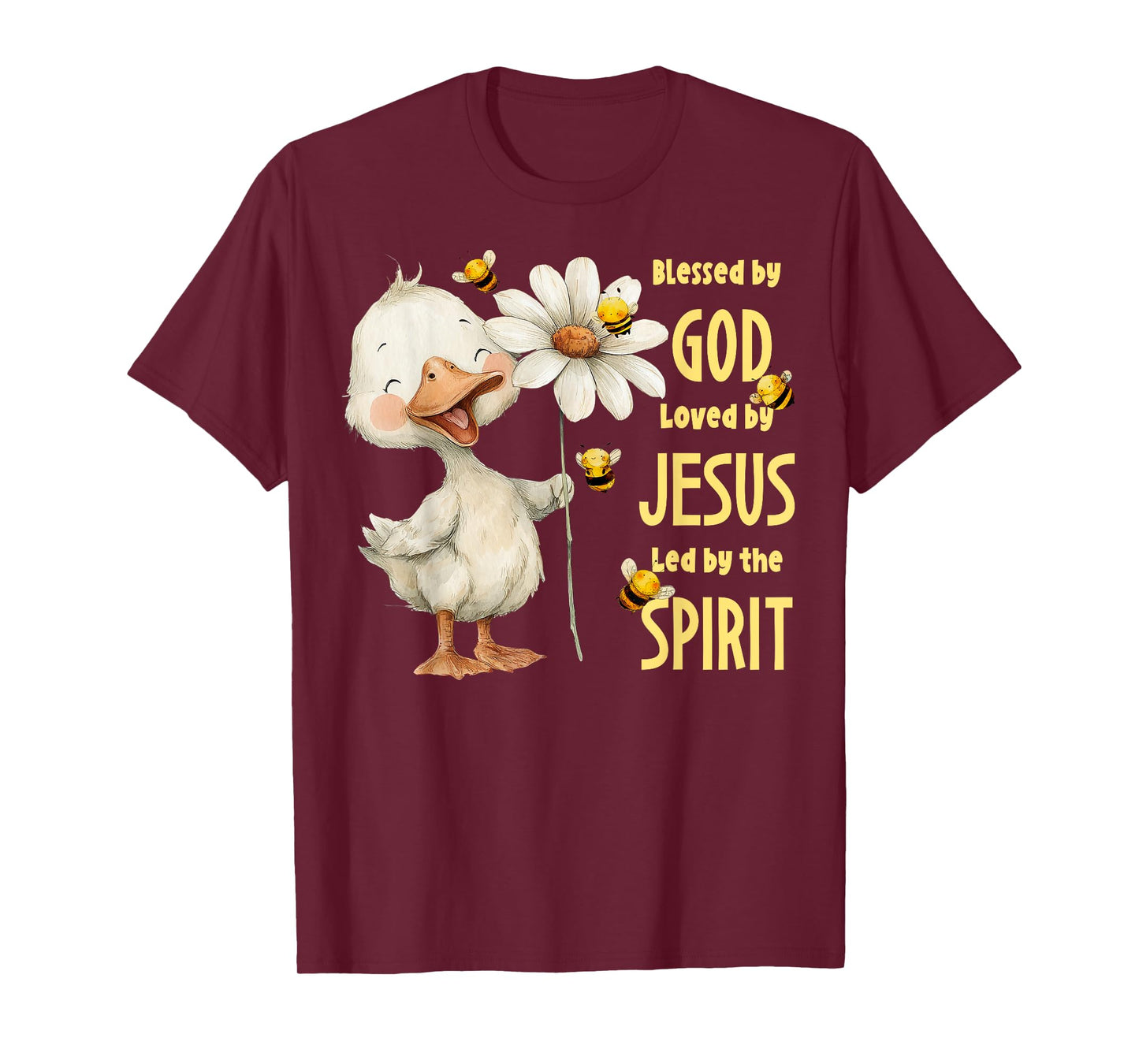 Christian Child Blessed by God Loved by Jesus Silly Goose T-Shirt