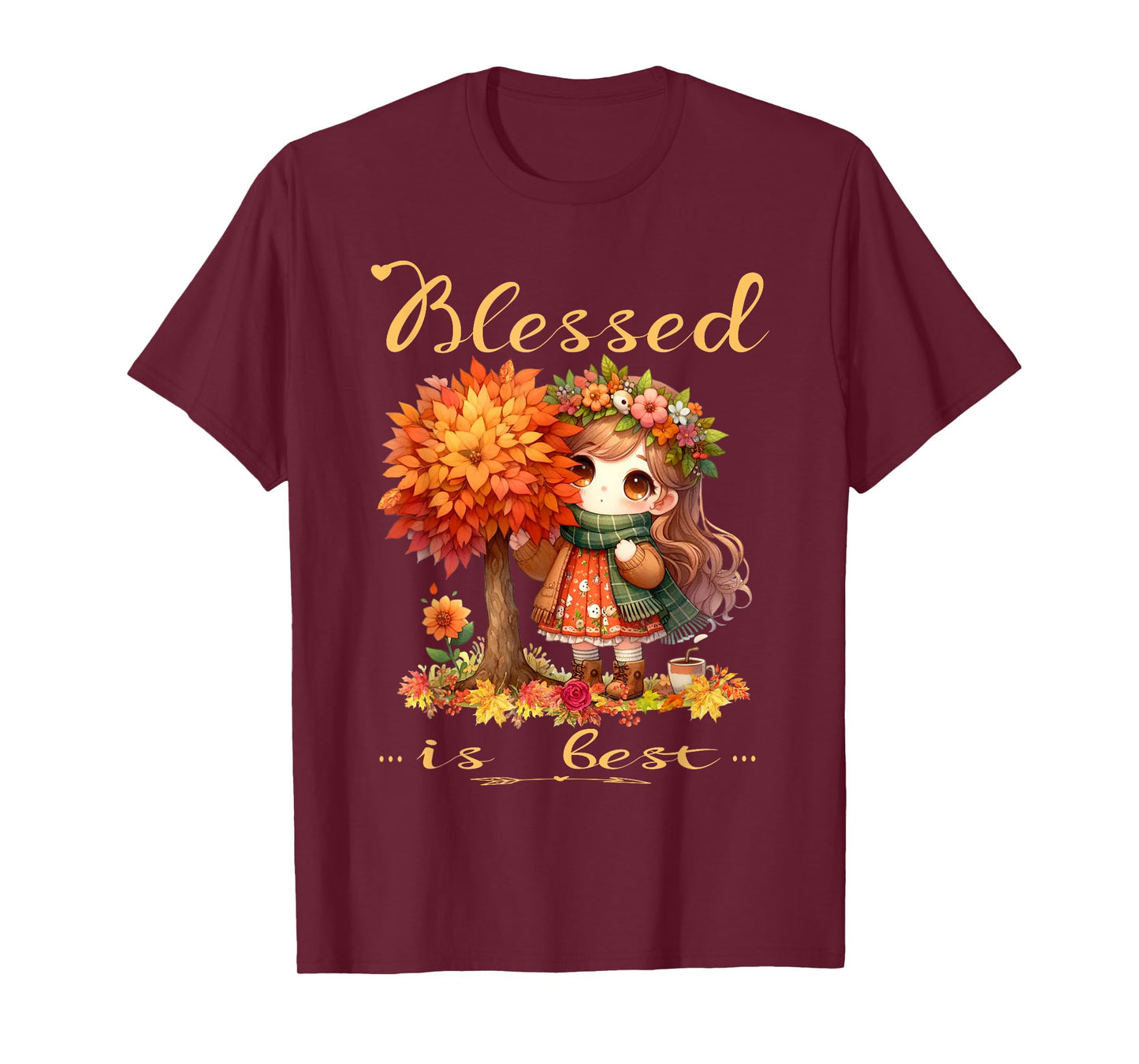 Blessed is Best Fall & Autumn Harvest Cute Vintage Girl T-Shirt
