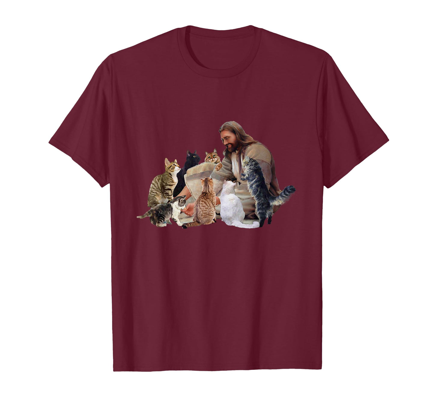 Jesus Hugs Cats Funny Cats T-Shirt