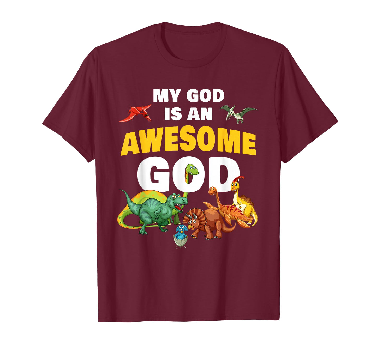 My GOD is an Awesome GOD – Christian Faith Kids Dinosaur T-Shirt