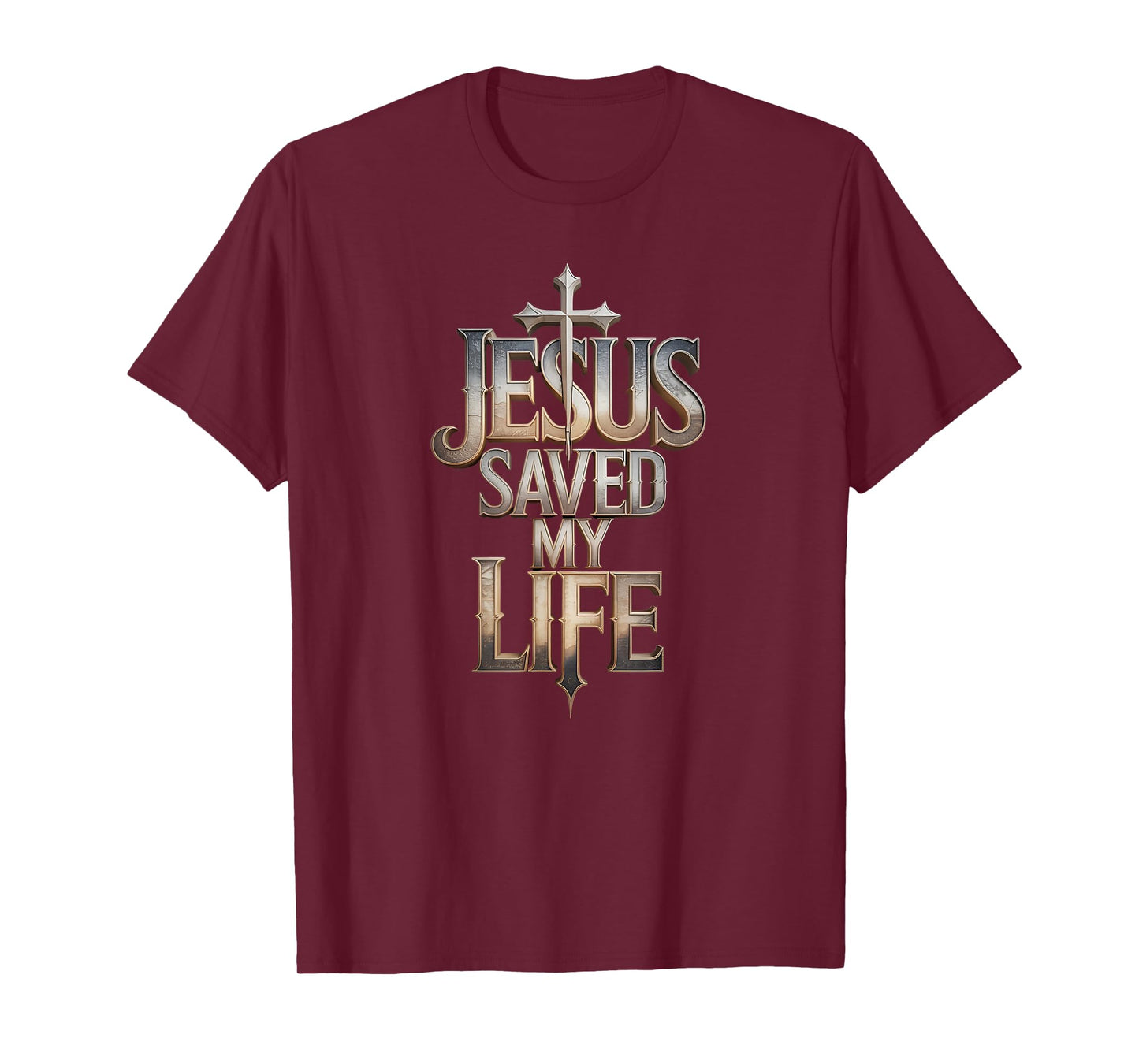 Jesus Saved My Life Fat Cross Christian T-Shirt