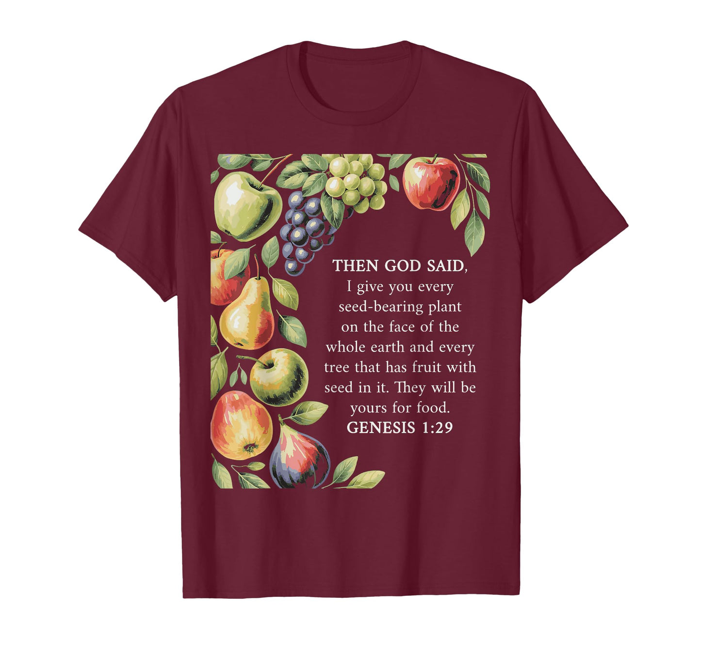 Genesis 1:29 Plant Based Diet Vegan Bible Verse T-Shirt