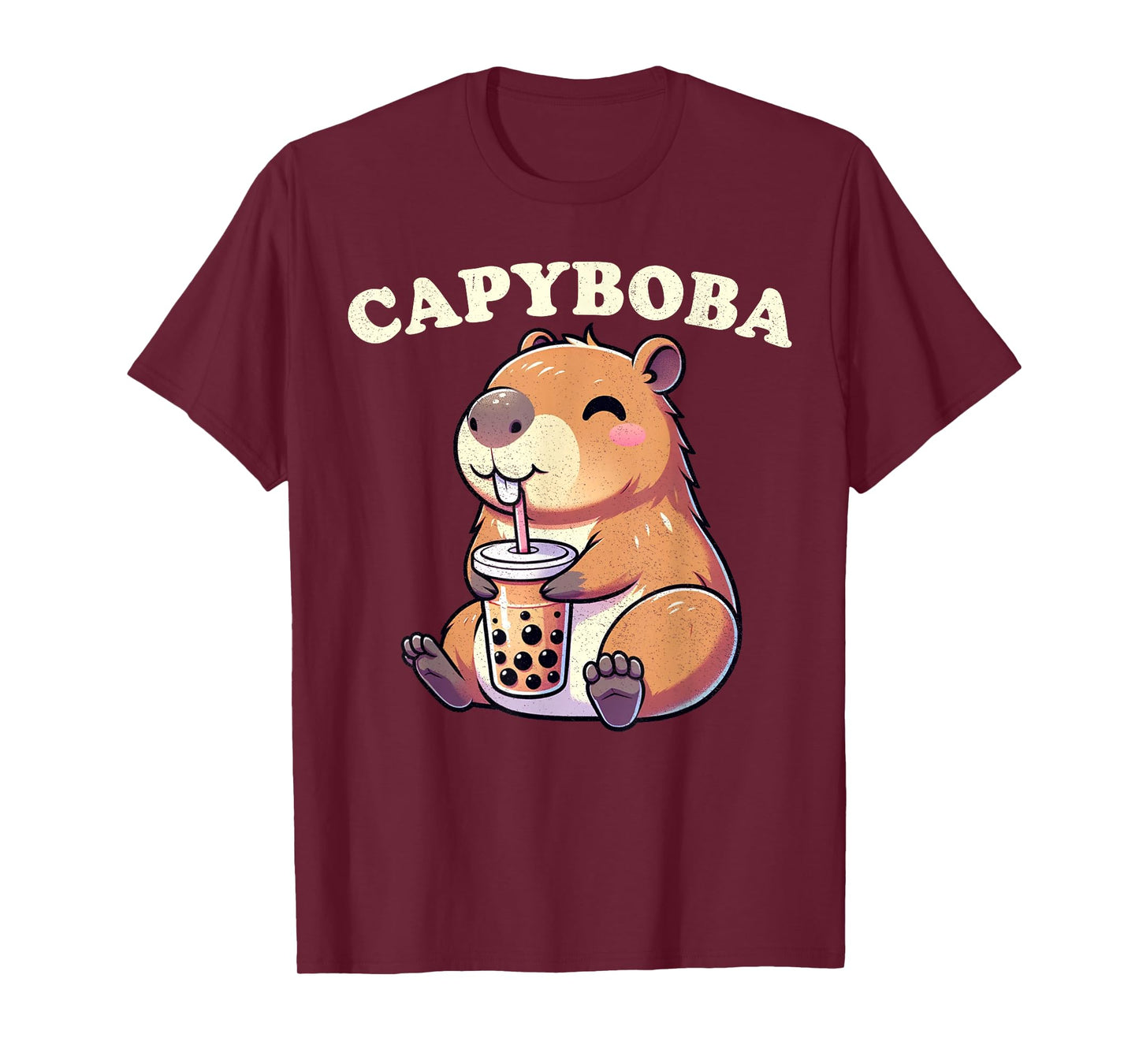 Capybara Shirt Funny Capybara Rodent, Capyboba Boba Milk Tea T-Shirt