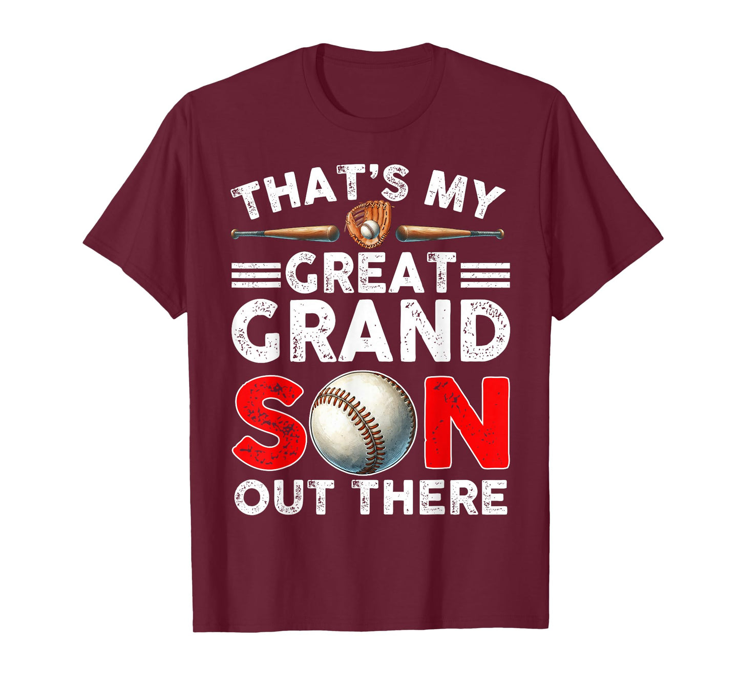 Vintage That's My Great Grandson Out There Baseball Womens T-Shirt