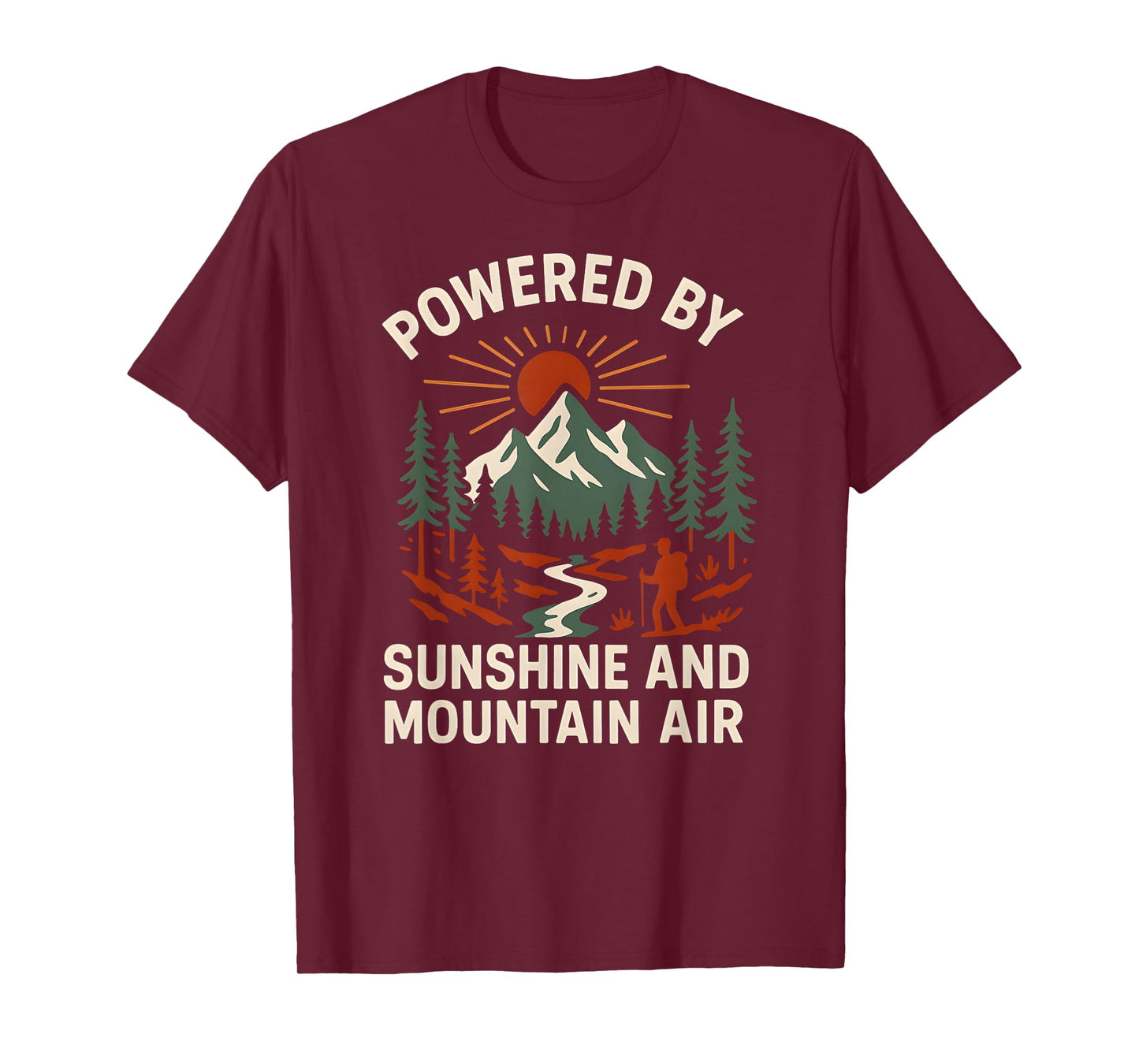 Mountain Powered by Sunshine Vintage Mens Christian Faith T-Shirt