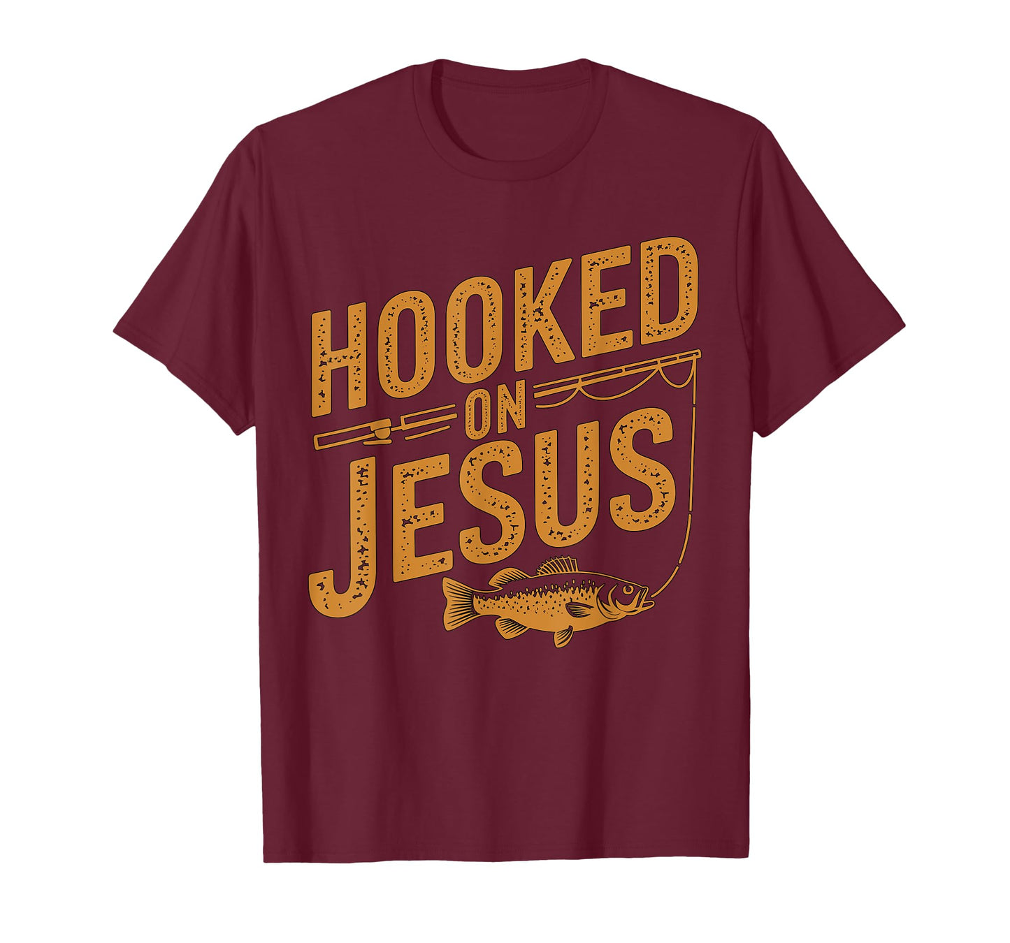 Hooked on Jesus Fishing Christian T-Shirt