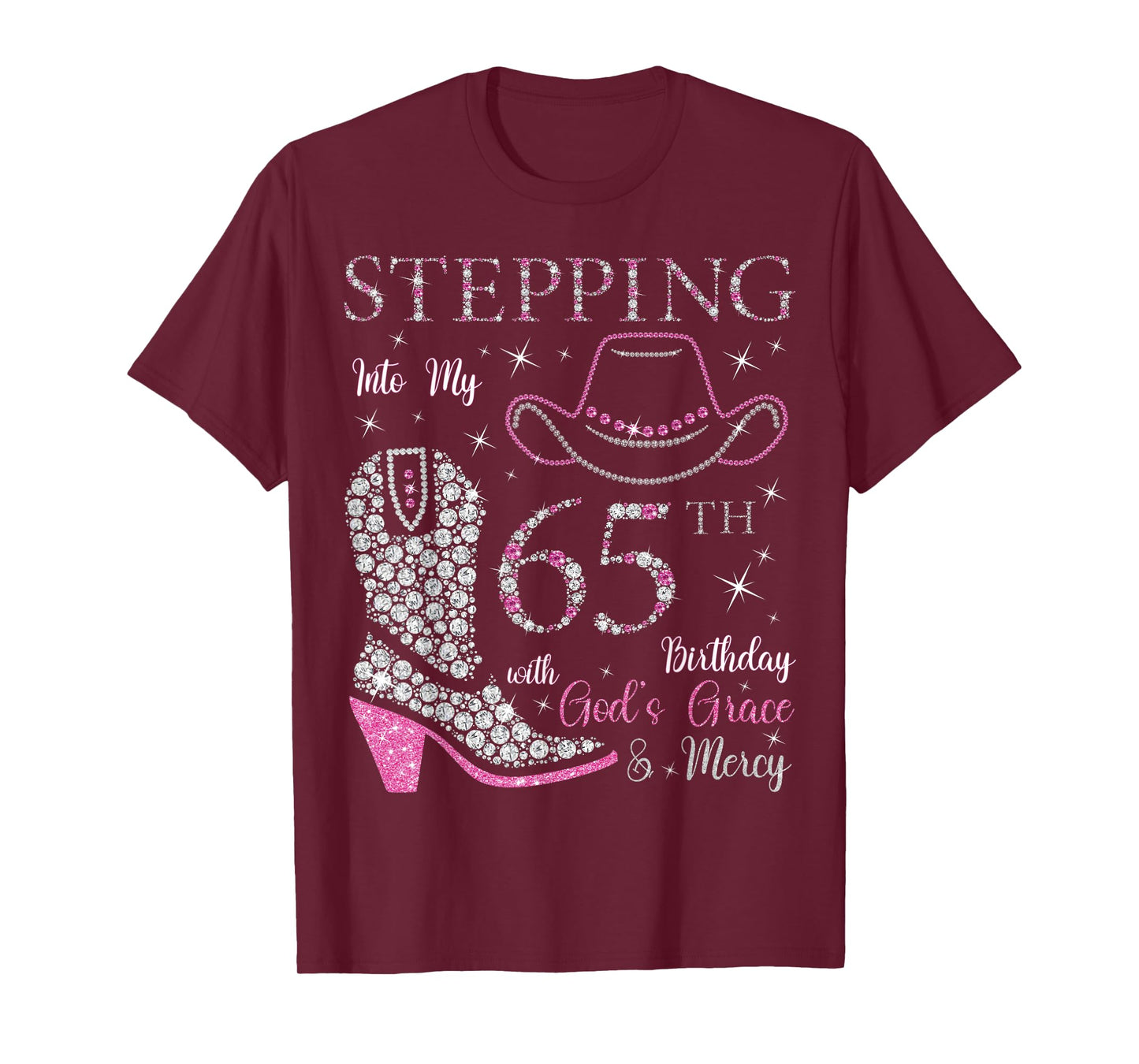 Stepping Into My 65th Birthday With God's Grace and Mercy T-Shirt