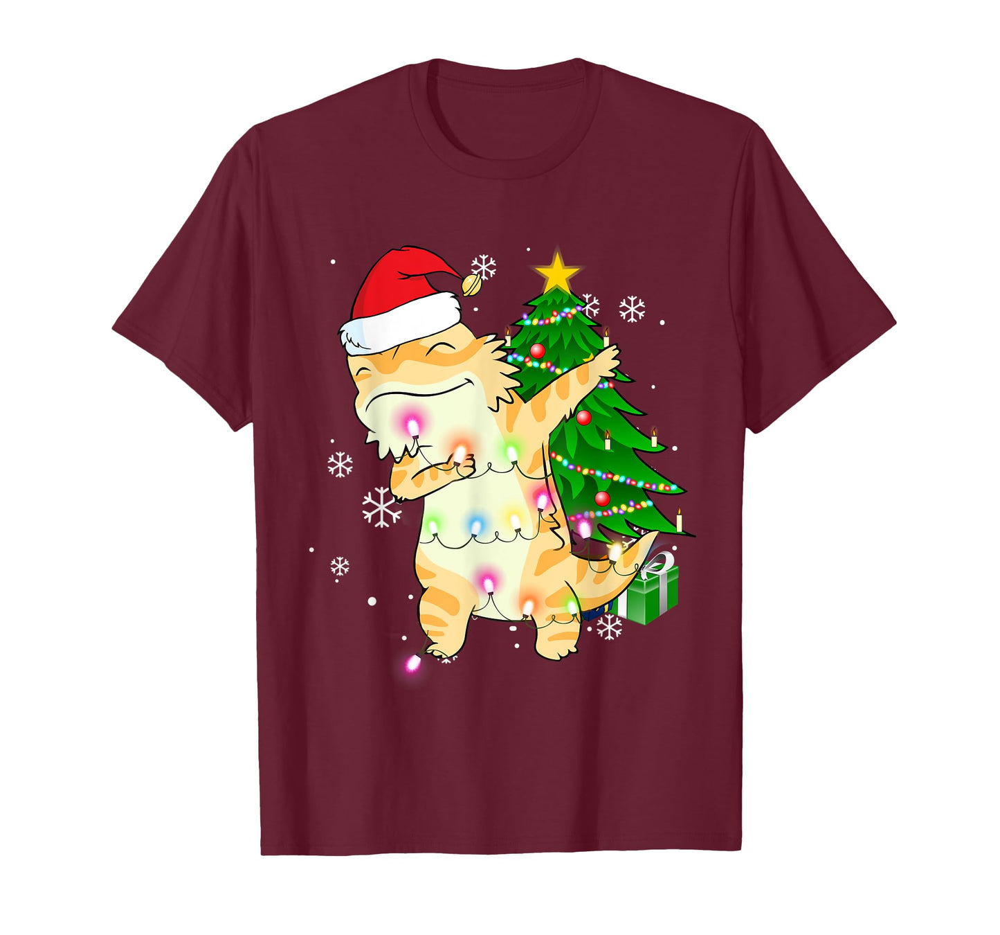 Dabbing Bearded Dragon Christmas Costume Cute Youth Kids T-Shirt