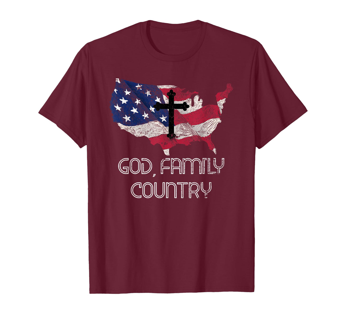 Patriotic Christian Cross American Pride Jesus Lord Prayer T-Shirt