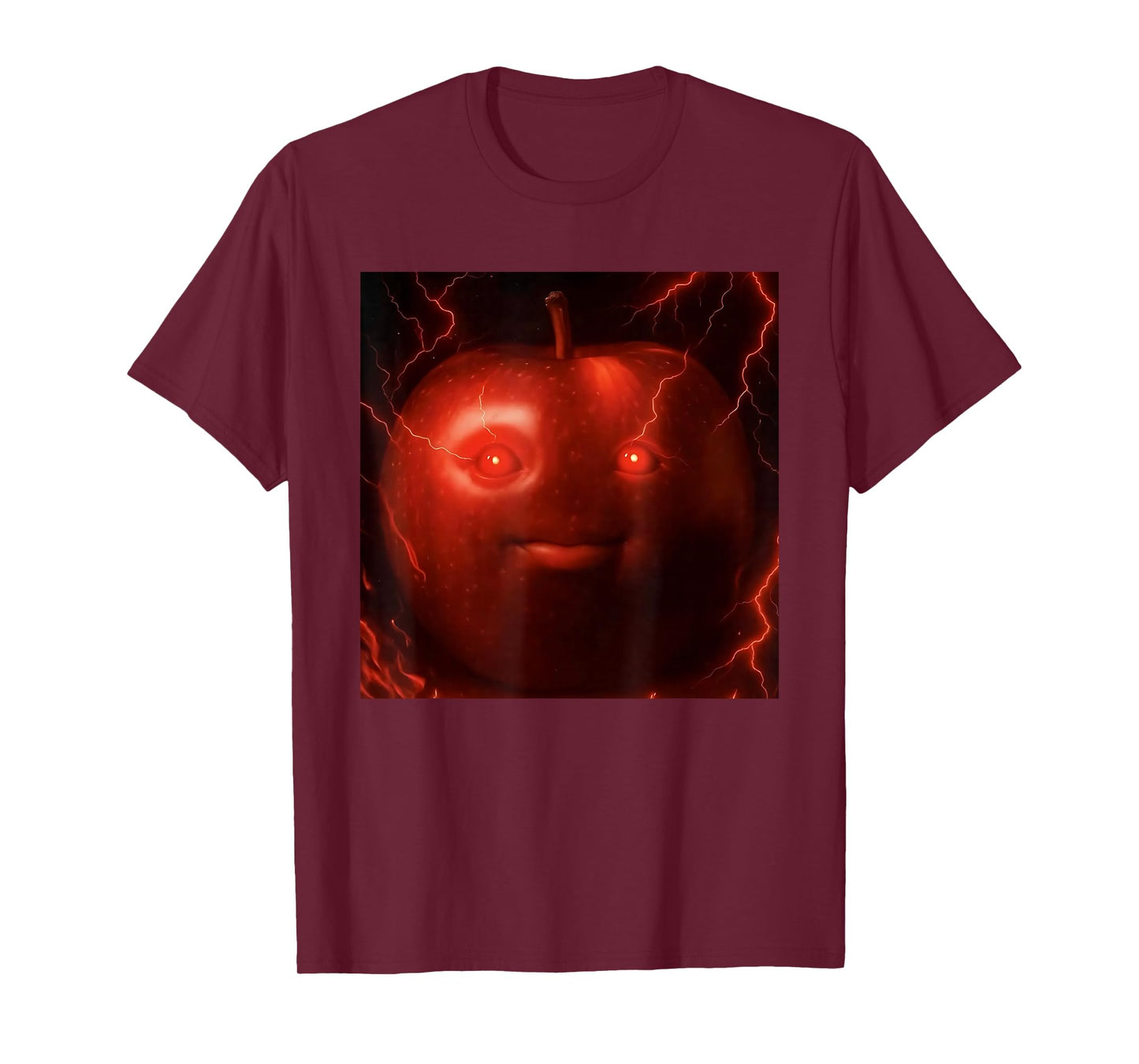 Funny Silly AI Niche Evil Apple gen z Meme BrainRot Fruit T-Shirt