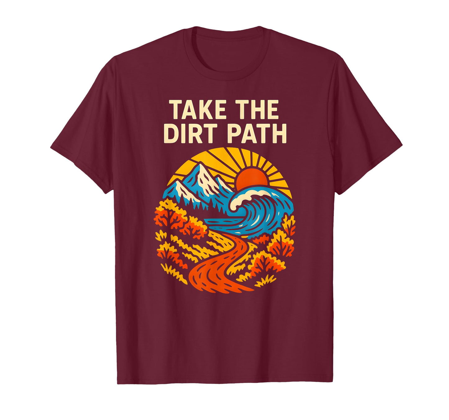 Outdoors Take The Dirt Path Vintage Mens Christian Faith T-Shirt