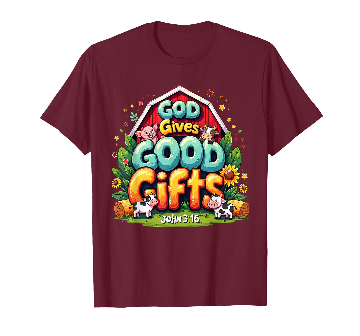 God Gives Good Gifts Farm Bible Verse Yee Haw VBS 2025 T-Shirt