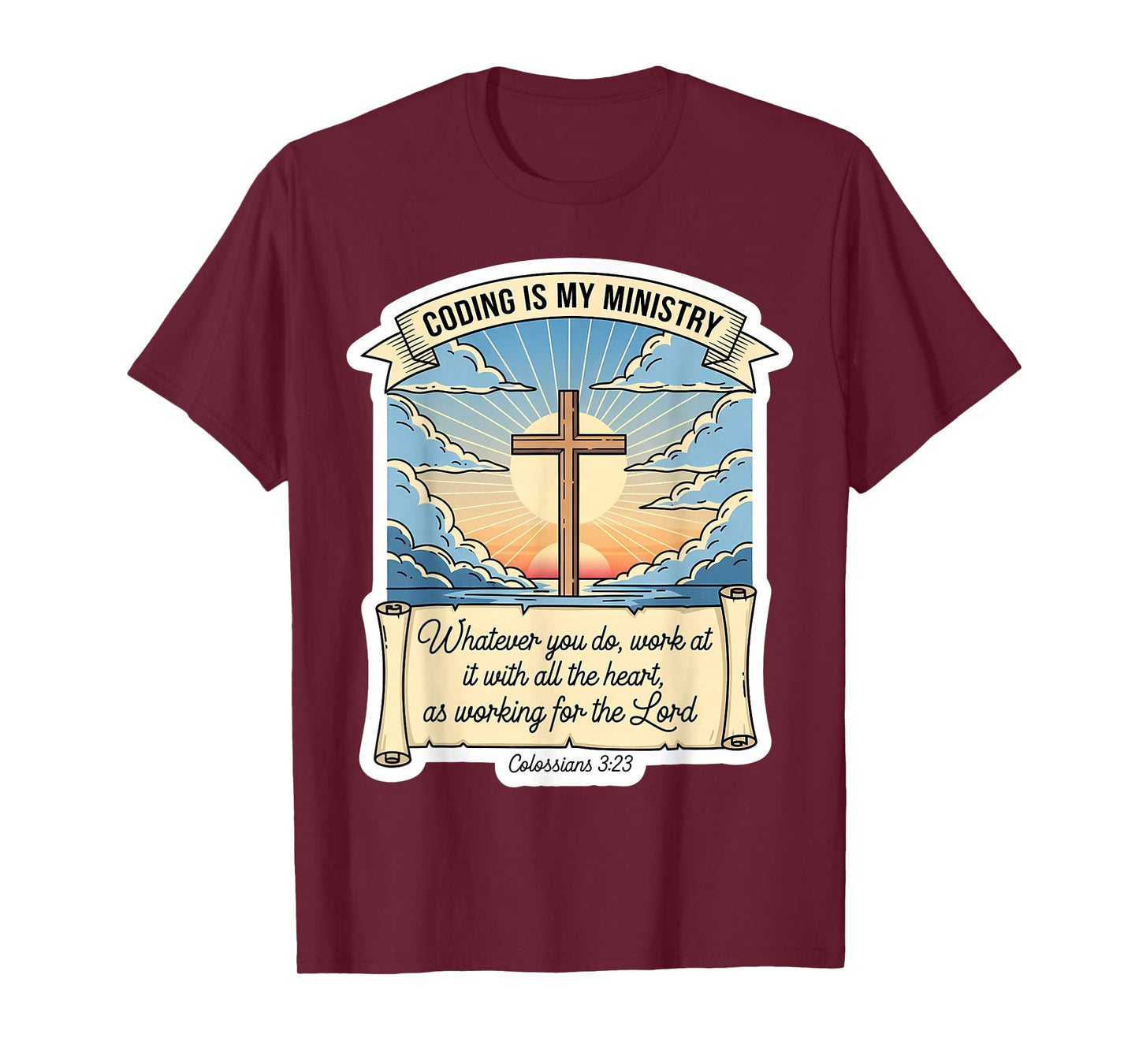 Christian Coder Coding is My Ministry Programmer Programming T-Shirt
