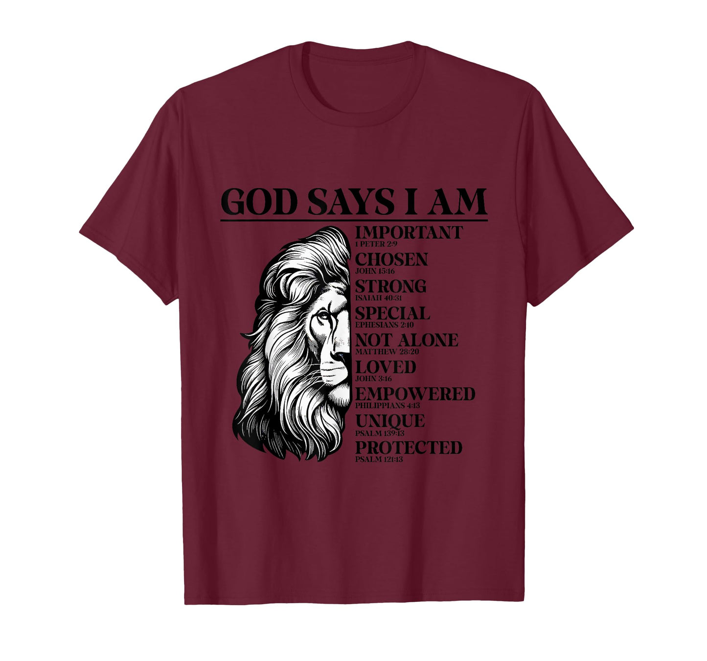 Faith Religious Lion God Says I Am Important T-Shirt