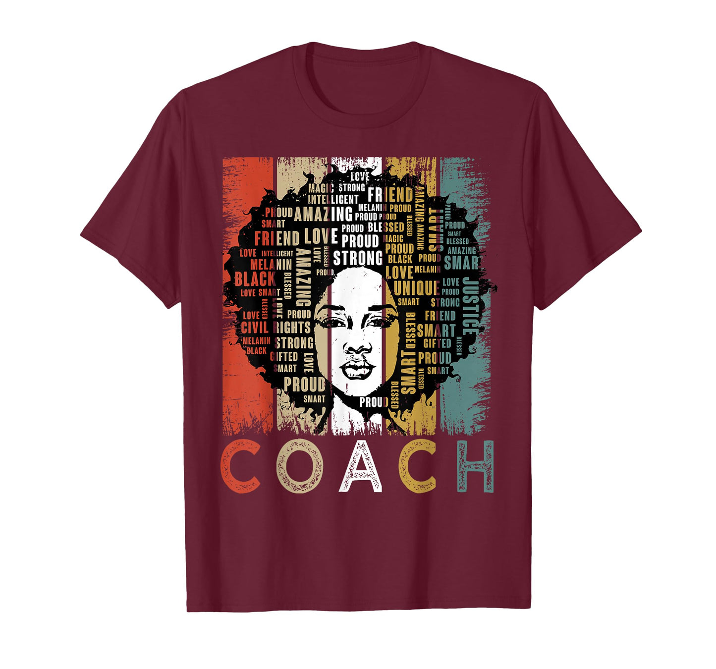Coach Afro African American Women Black History Month T-Shirt