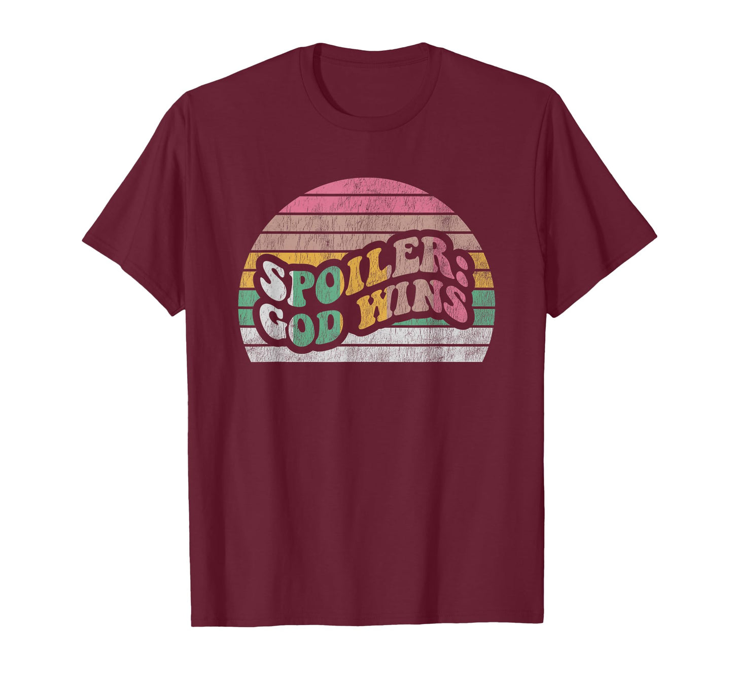 Spoiler God Wins Retro Faith Design T-Shirt