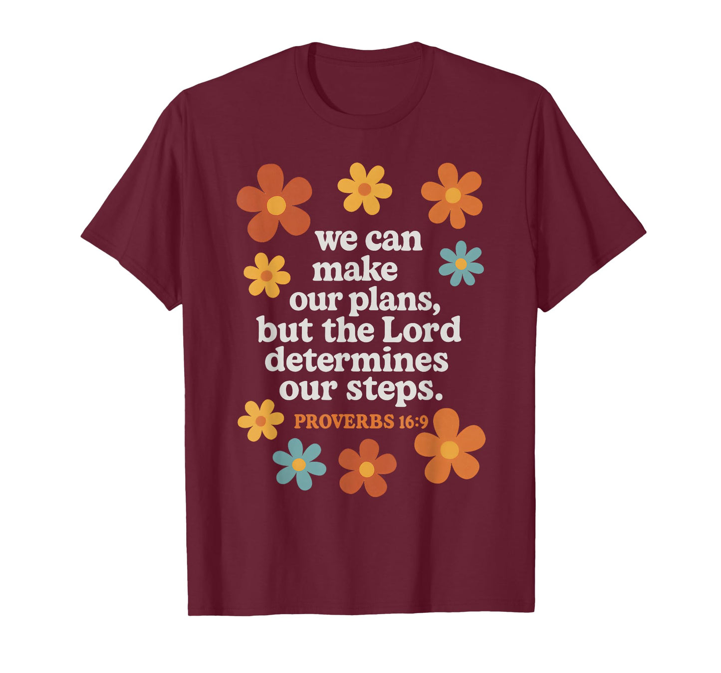 Proverbs 16:9 Retro Christian Quote Bible Verse T-Shirt