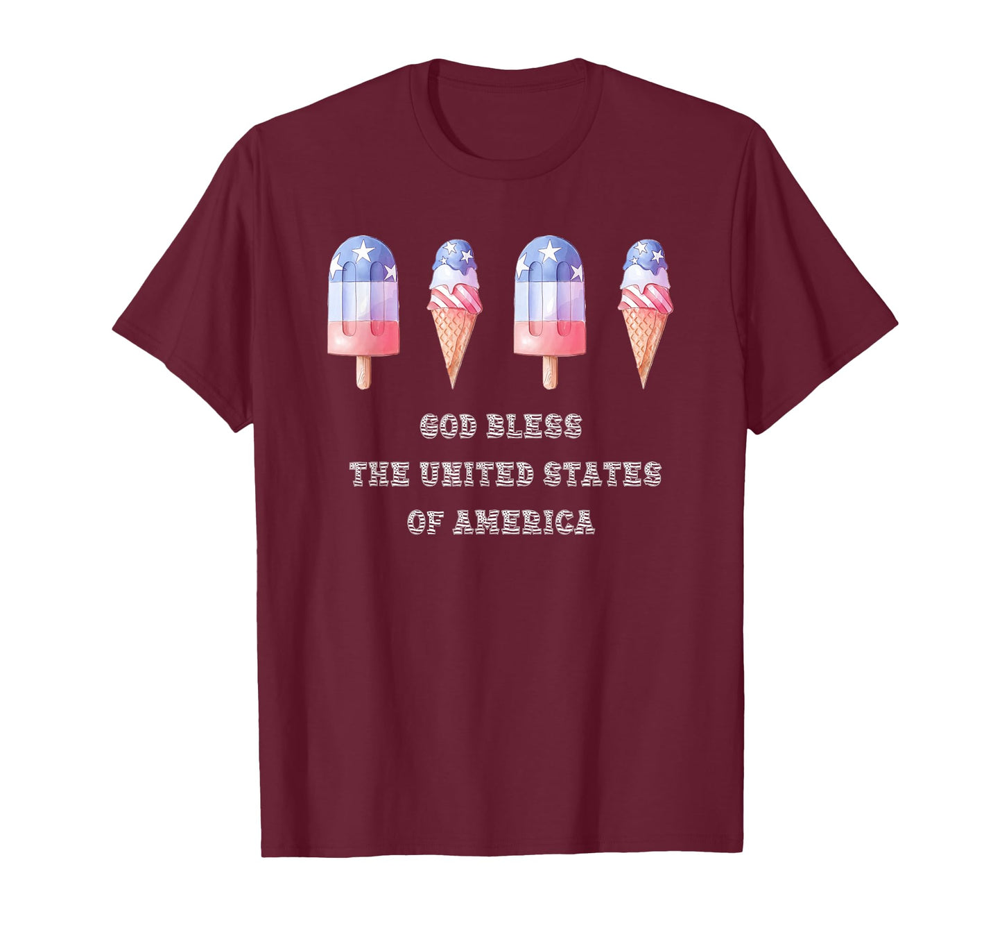 July 4th Fourth USA Popsicle God Bless The United States T-Shirt