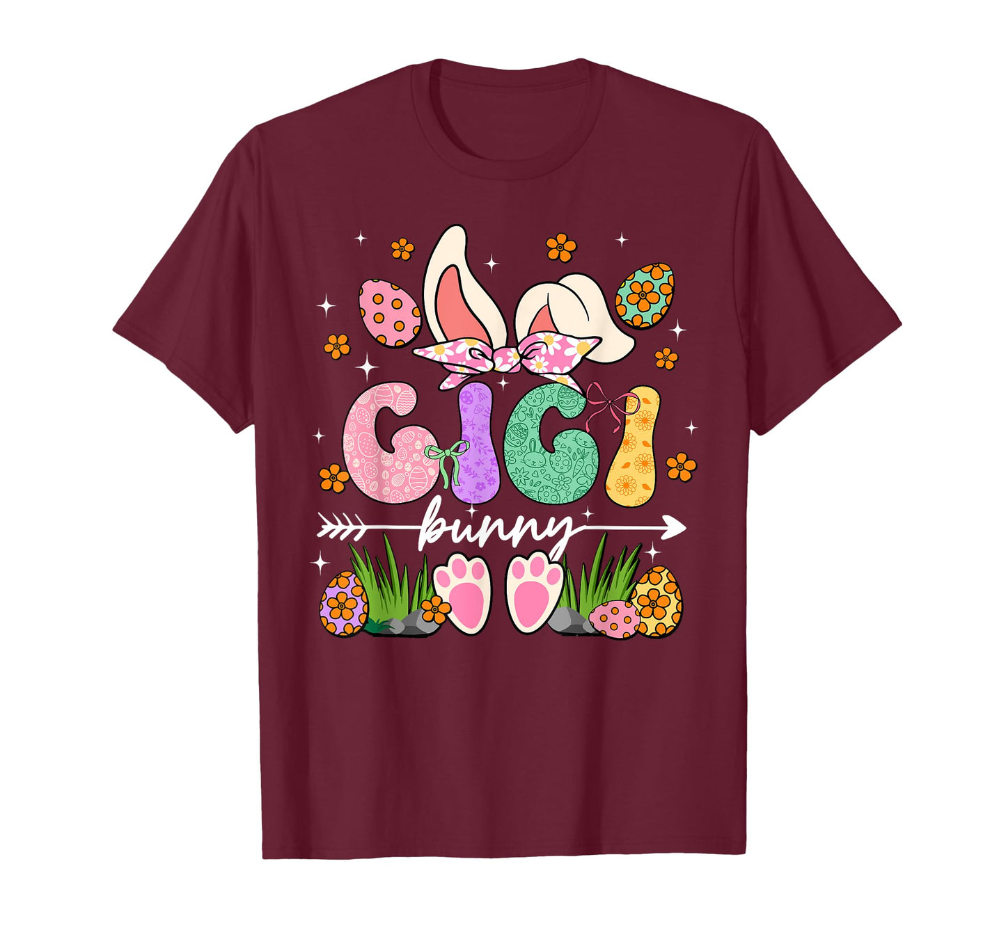 Gigi Bunny Rabbit Ears Family Group Happy Easter Day T-Shirt
