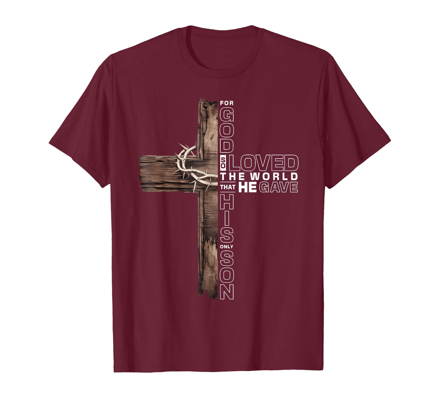 Bible Verse John 3:16 Cross Christian Scripture Jesus Faith T-Shirt