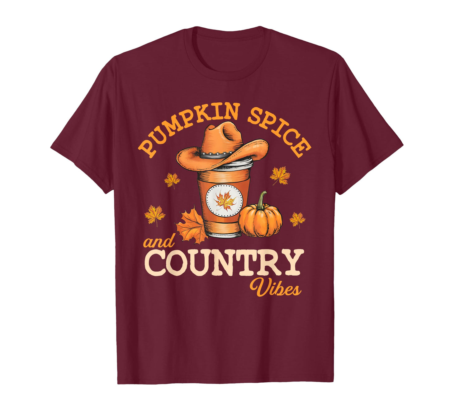 Pumpkin Spice And Country Vibes Western Fall Autumn Howdy T-Shirt